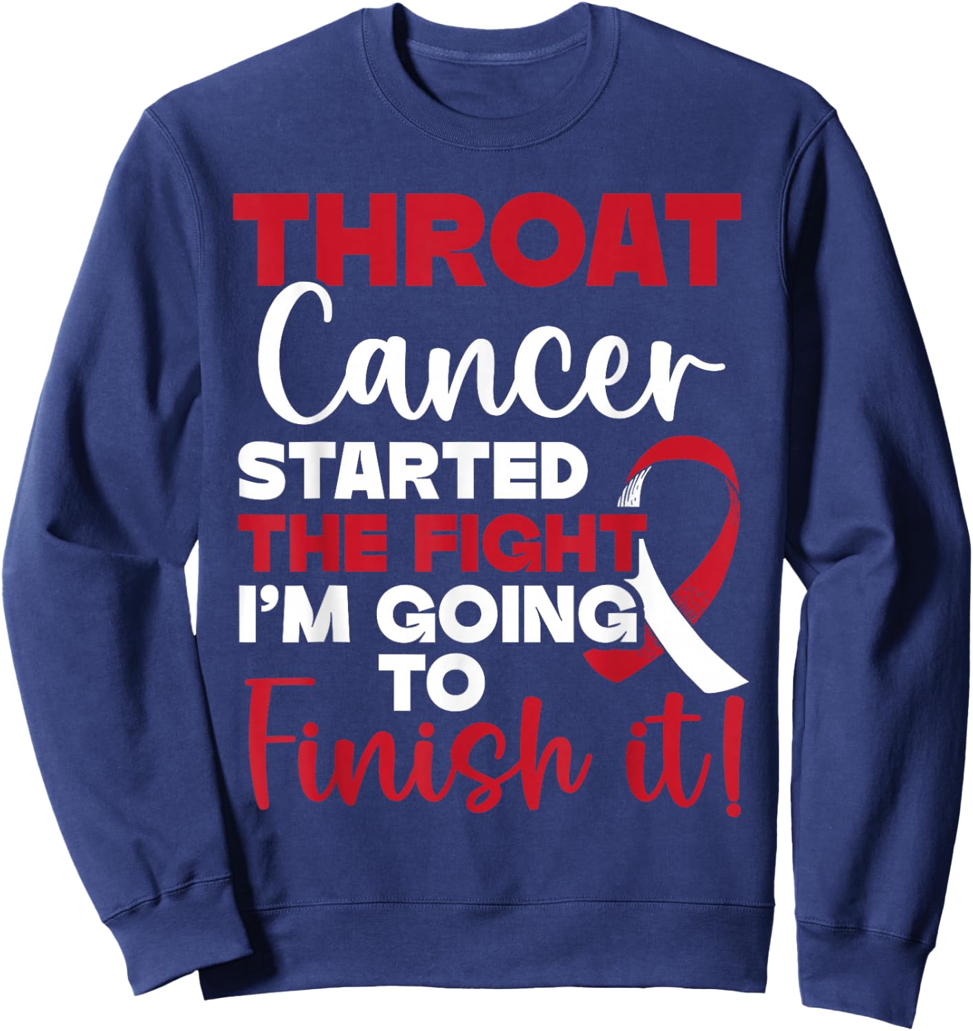 Head and Neck Cancer Awareness SteMi Apparel Throat Cancer Awareness - -Adults, Black, Small, Short Sleeve Sweatshirt - Sweatshirt | Navy