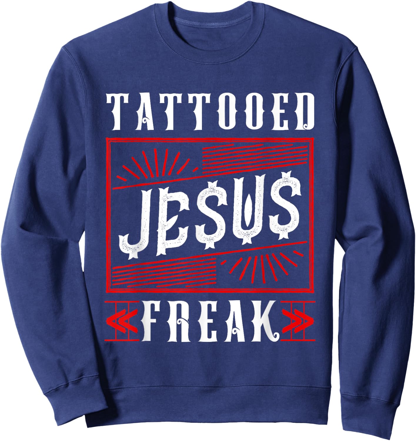 Tattooed Jesus Freaks Tattoo Sweatshirt - Sweatshirt | Navy