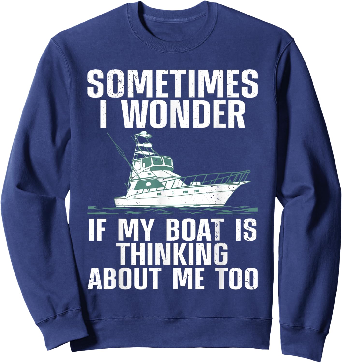 Cute Boating Art Women Boat Captain Sailboat Owners Sweatshirt - Sweatshirt | Navy
