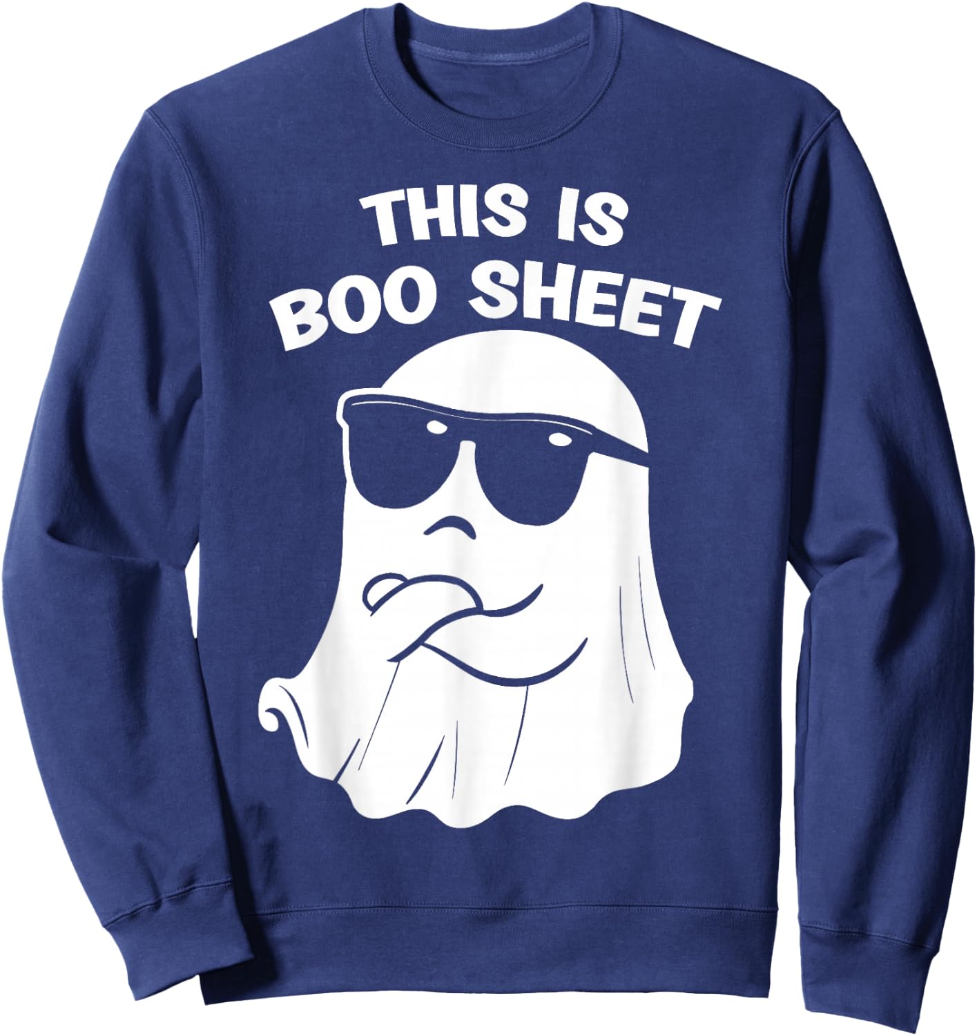 This Is Boo Sheet Ghost Halloween Costume funny Men Women Sweatshirt - Sweatshirt | Navy