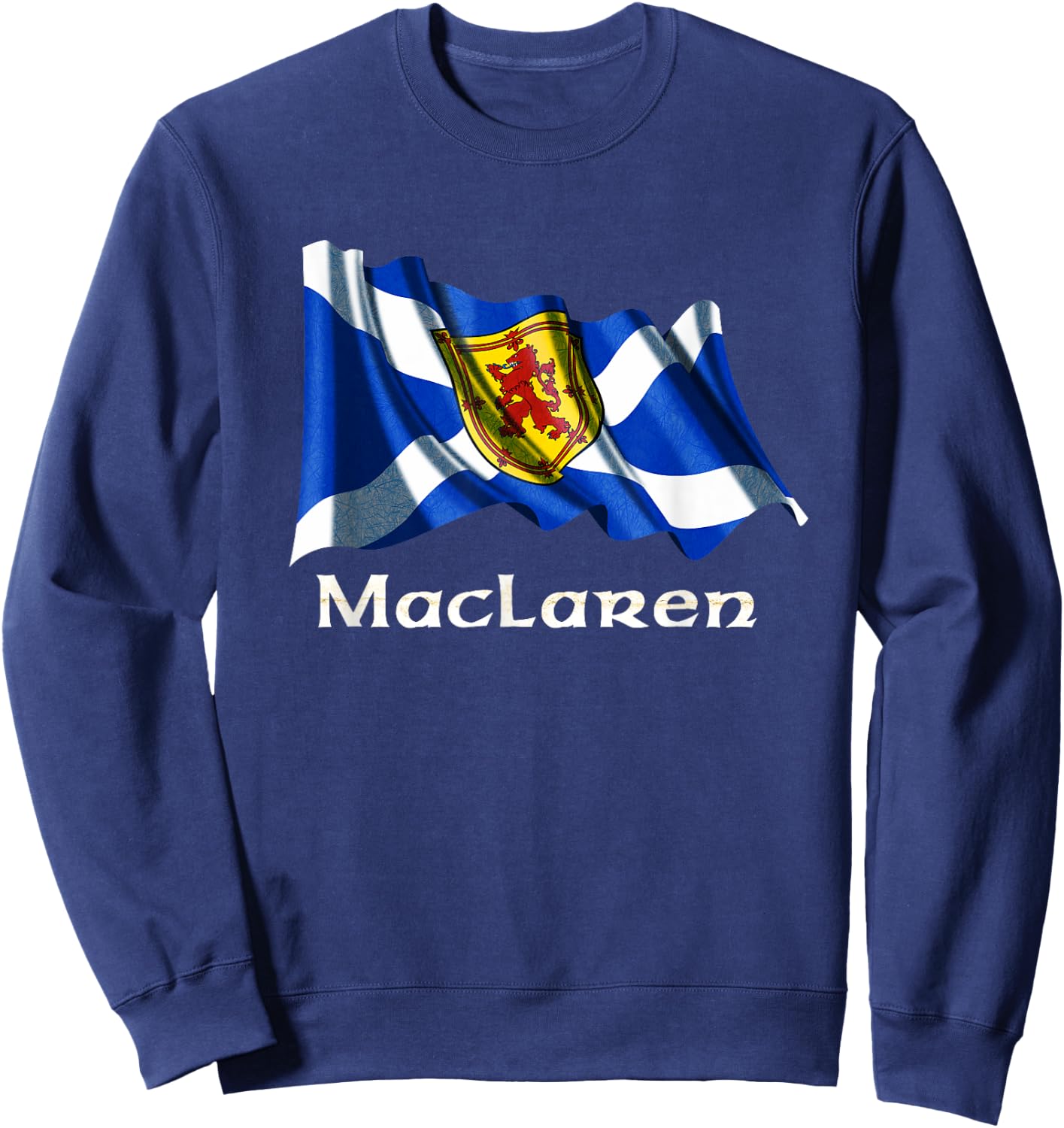 Scottish Flag Clan MacLaren Lion Rampant Scotland Flag Sweatshirt - Sweatshirt | Navy