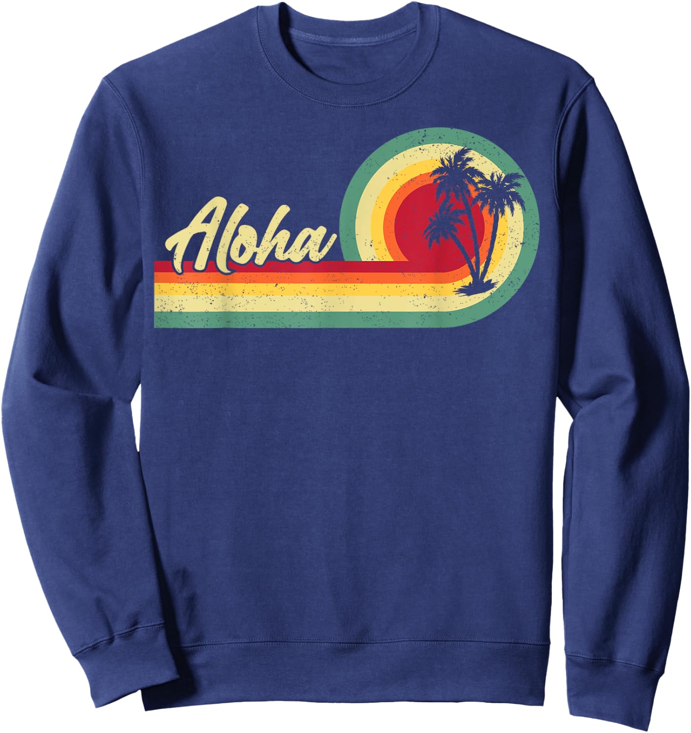 Palm Tree Summer Tropical Beach Aloha Hawaii Hawaiian Island Men Women Kids Sweatshirt - Sweatshirt | Navy