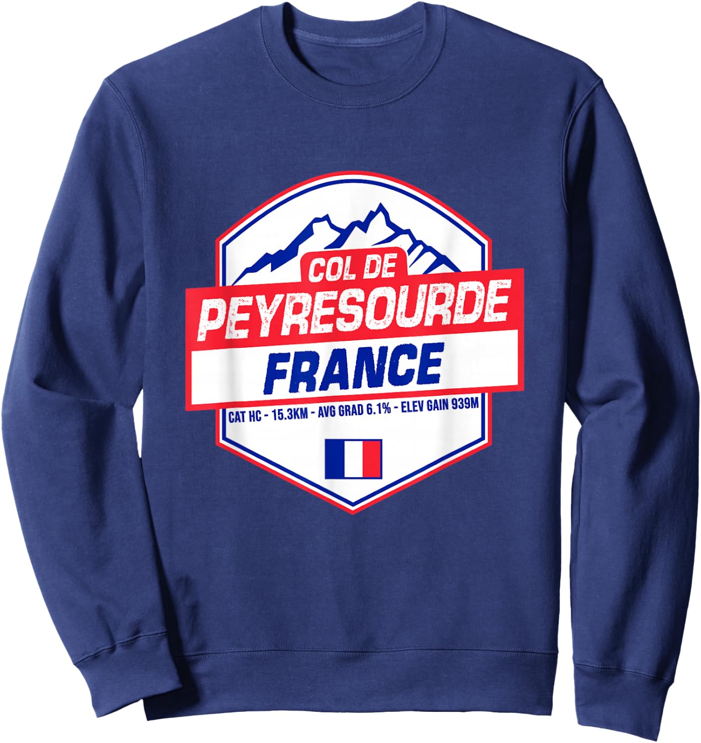 Col de Peyresourde Cycling In France Road Cyclist Sweatshirt - Sweatshirt | Navy