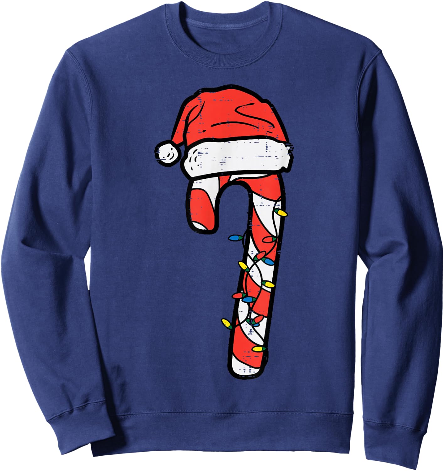 Christmas Candy Cane Santa Xmas Kids Toddler Youth Women Men Sweatshirt - Sweatshirt | Navy