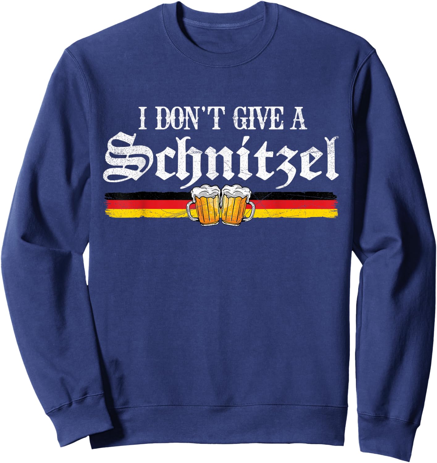 I Dont Give A Schnitzel Funny Oktoberfest German Men Women Sweatshirt - Sweatshirt | Navy