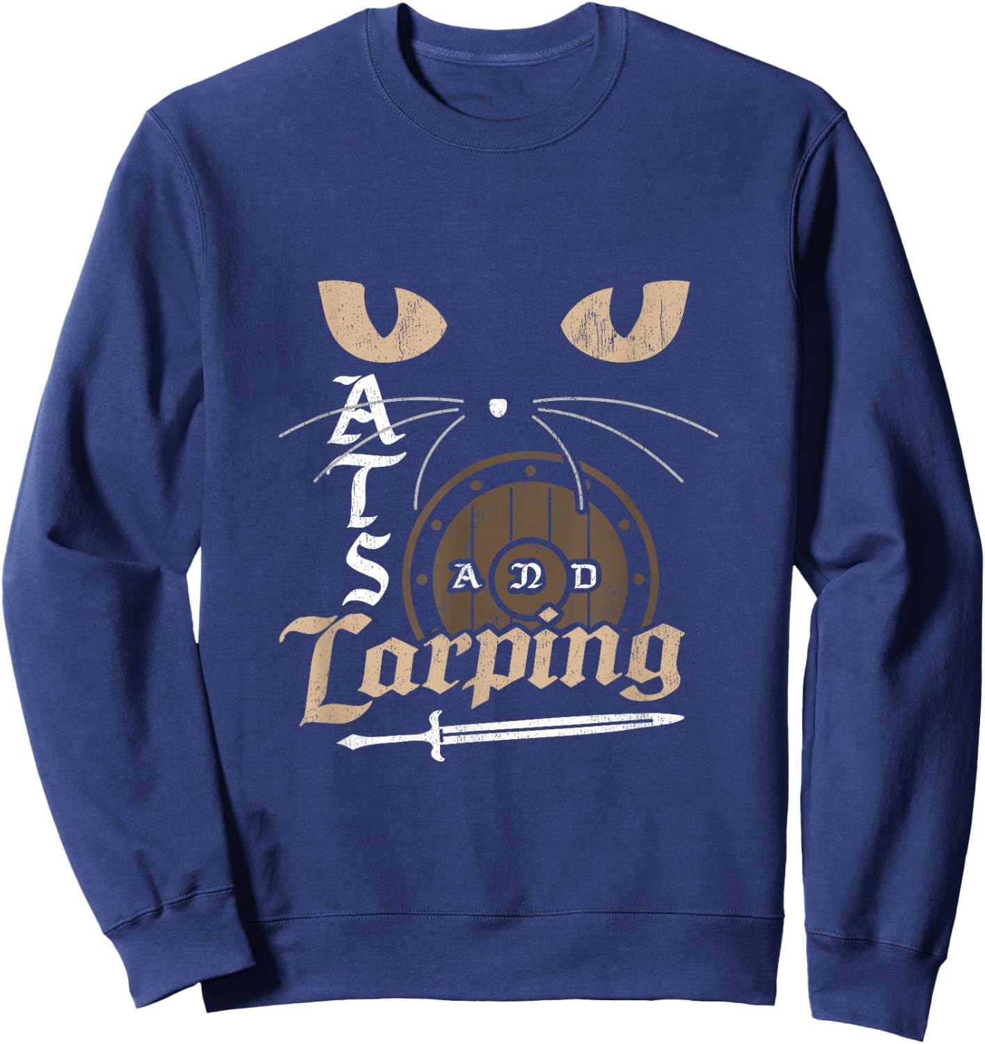 Cats and LARPing Role Playing Game RPG Larp Gamer Cat Lover Sweatshirt - Sweatshirt | Navy