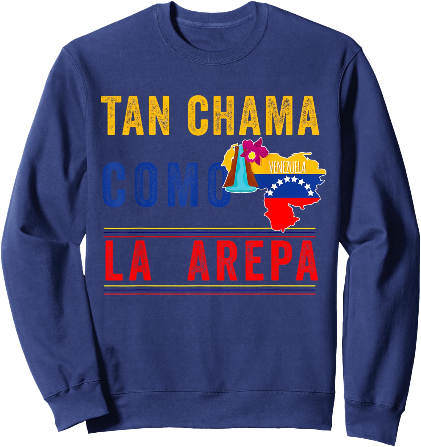 Venezuela Flag Pride Bandera Venezolana Camiseta Arepa Mujer Sweatshirt - Sweatshirt | Navy