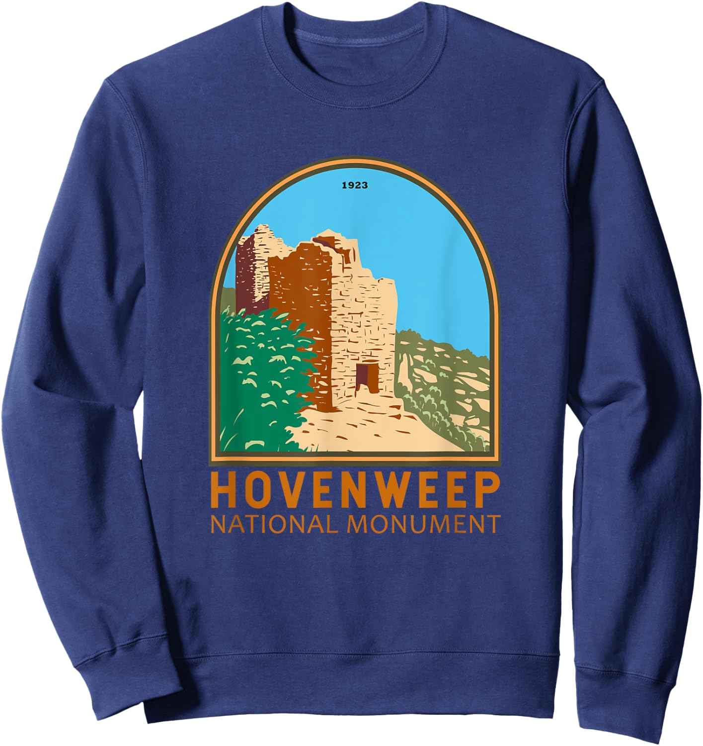 Hovenweep National Monument Emblem Vintage Sweatshirt - Sweatshirt | Navy