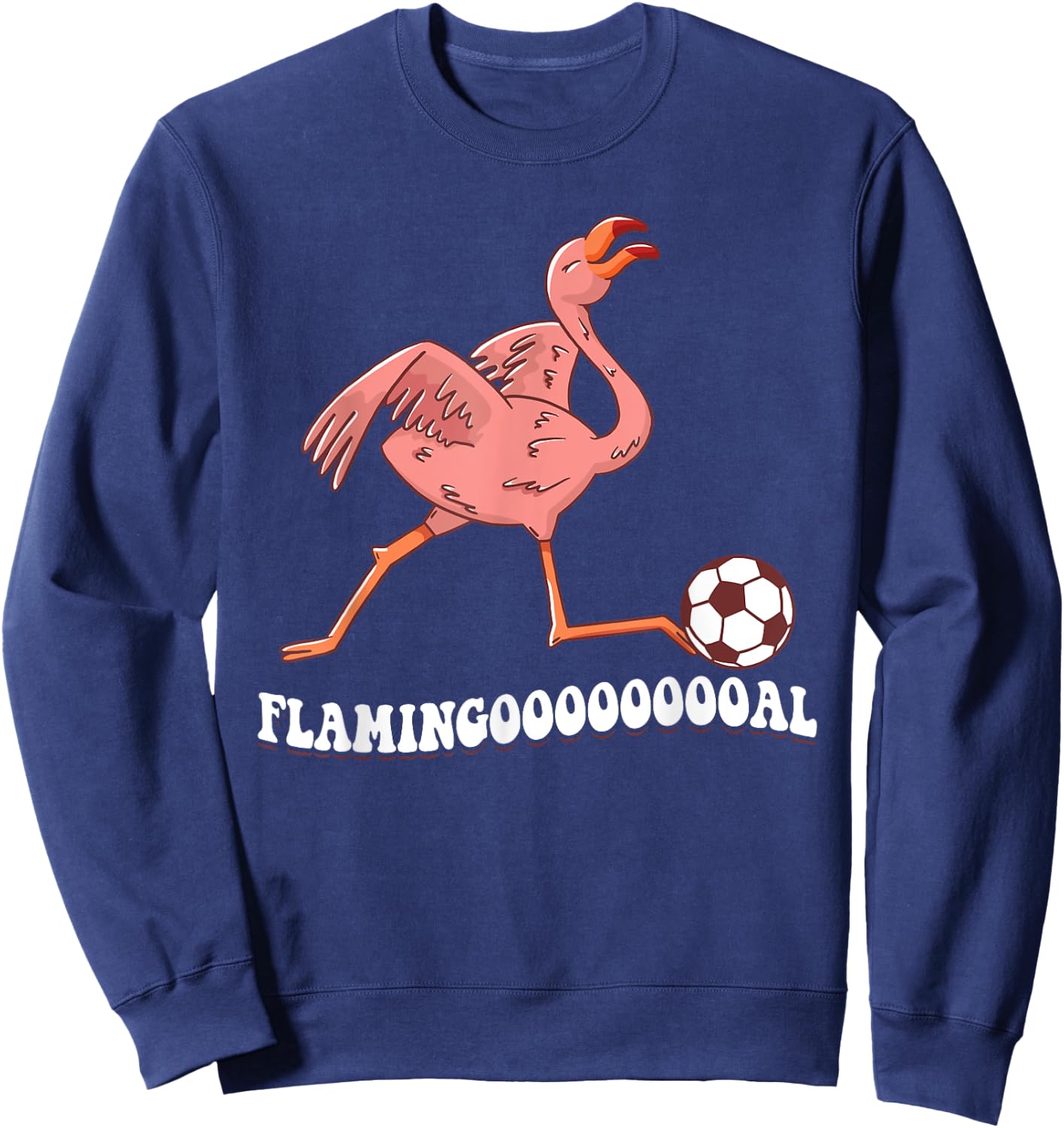Flamingooooal Flamingo Soccer Ball Sweatshirt - Sweatshirt | Navy