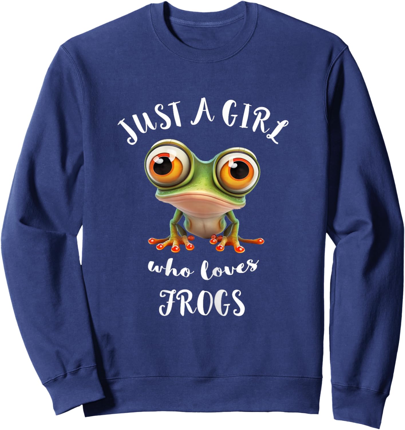 Just A Girl Who Love Rainforest Amphibian Red Eyed Tree Frog Sweatshirt - Sweatshirt | Navy