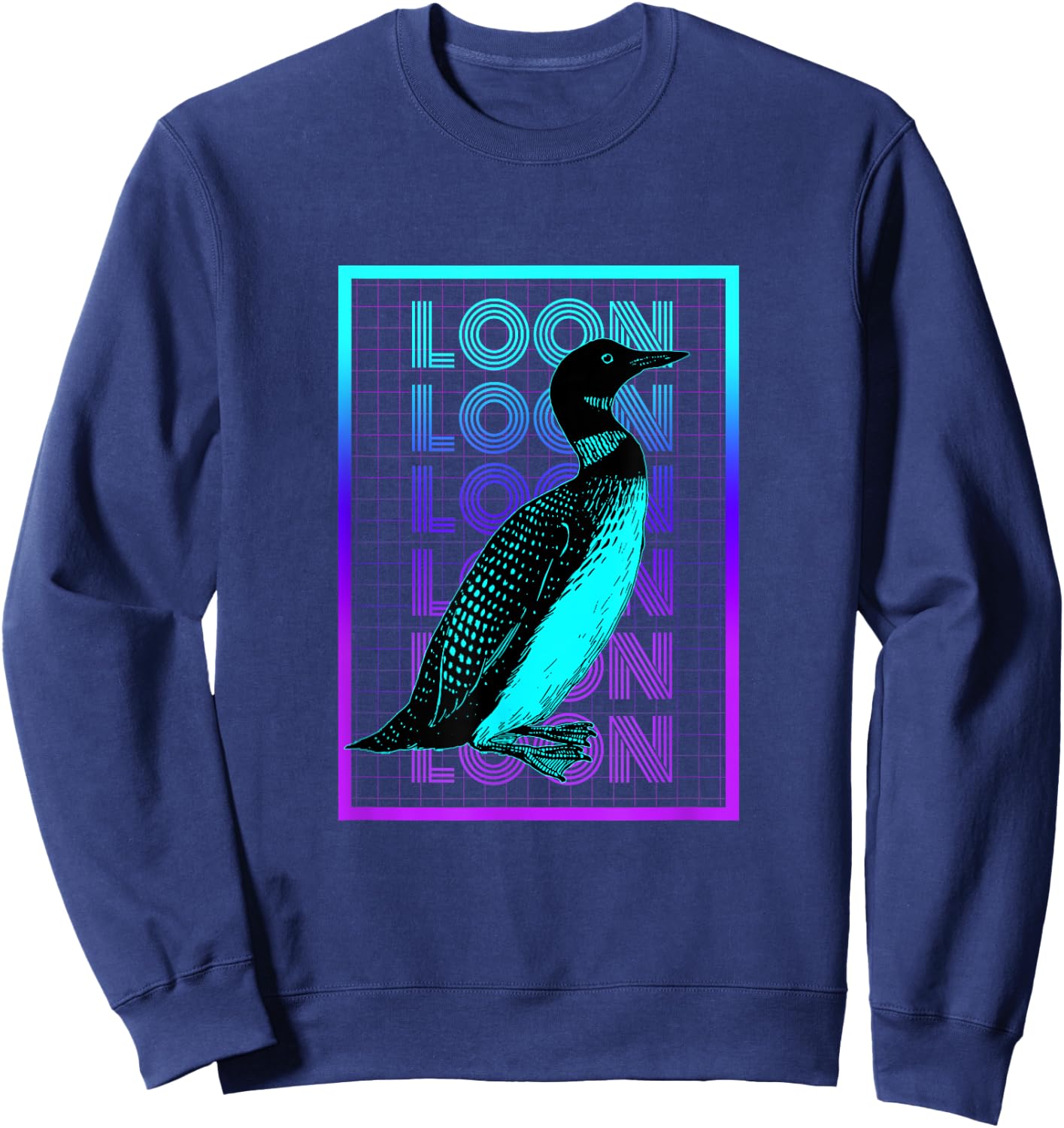 Loon Bird Lover Vintage Retro Loon Sweatshirt - Sweatshirt | Navy