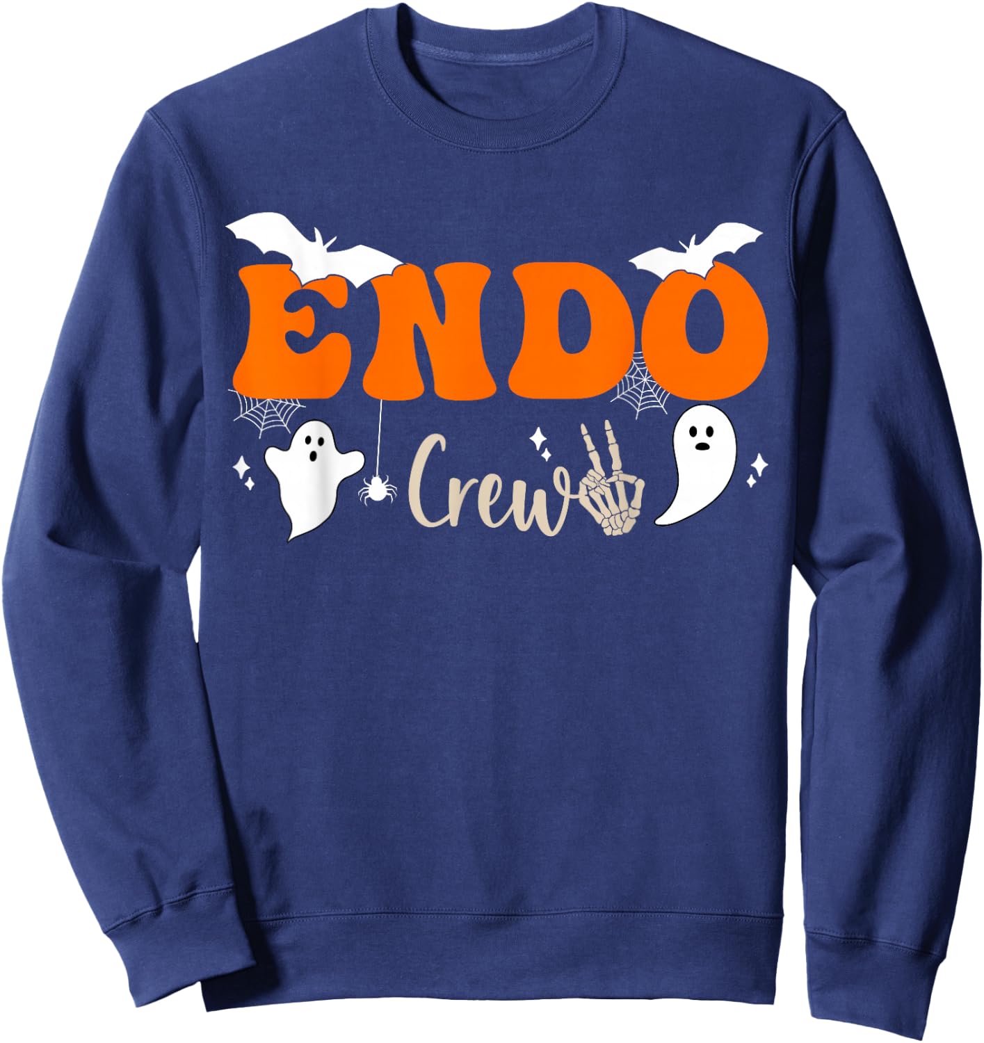 Halloween Endoscopy Crew Ghosts Pumpkin ENDO Nurse Squad Sweatshirt - Sweatshirt | Navy