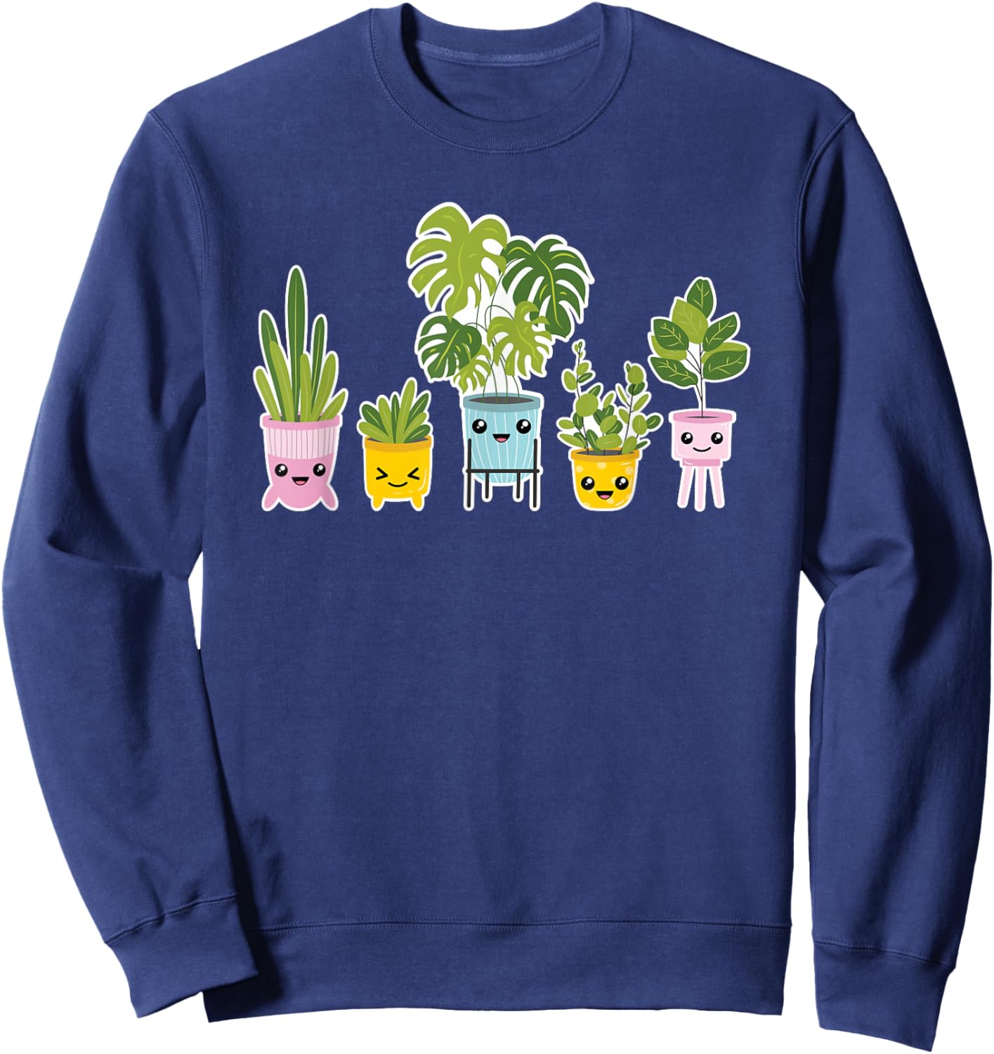 Funny Plant Merch Clothes Women Kids Kawaii Plants Succulent Gardener Plant Lover Sweatshirt - Sweatshirt | Navy