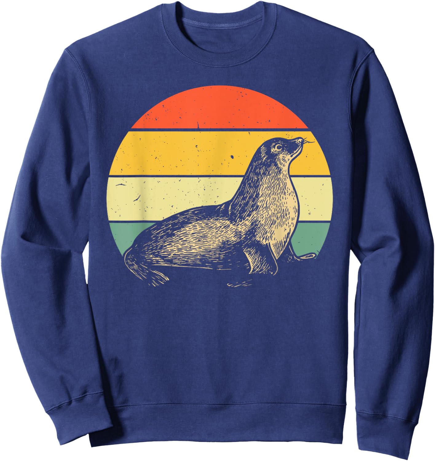 Cute Seal Women Kids Pinniped Sea Lion Seal Animal Sweatshirt - Sweatshirt | Navy