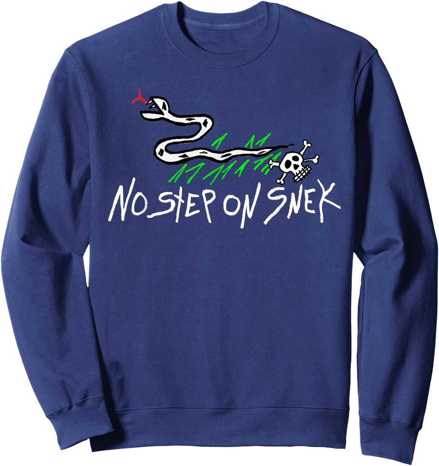 No Step On Snek Funny Gadsden Flag Patriot Self Defense Meme Sweatshirt - Sweatshirt | Navy