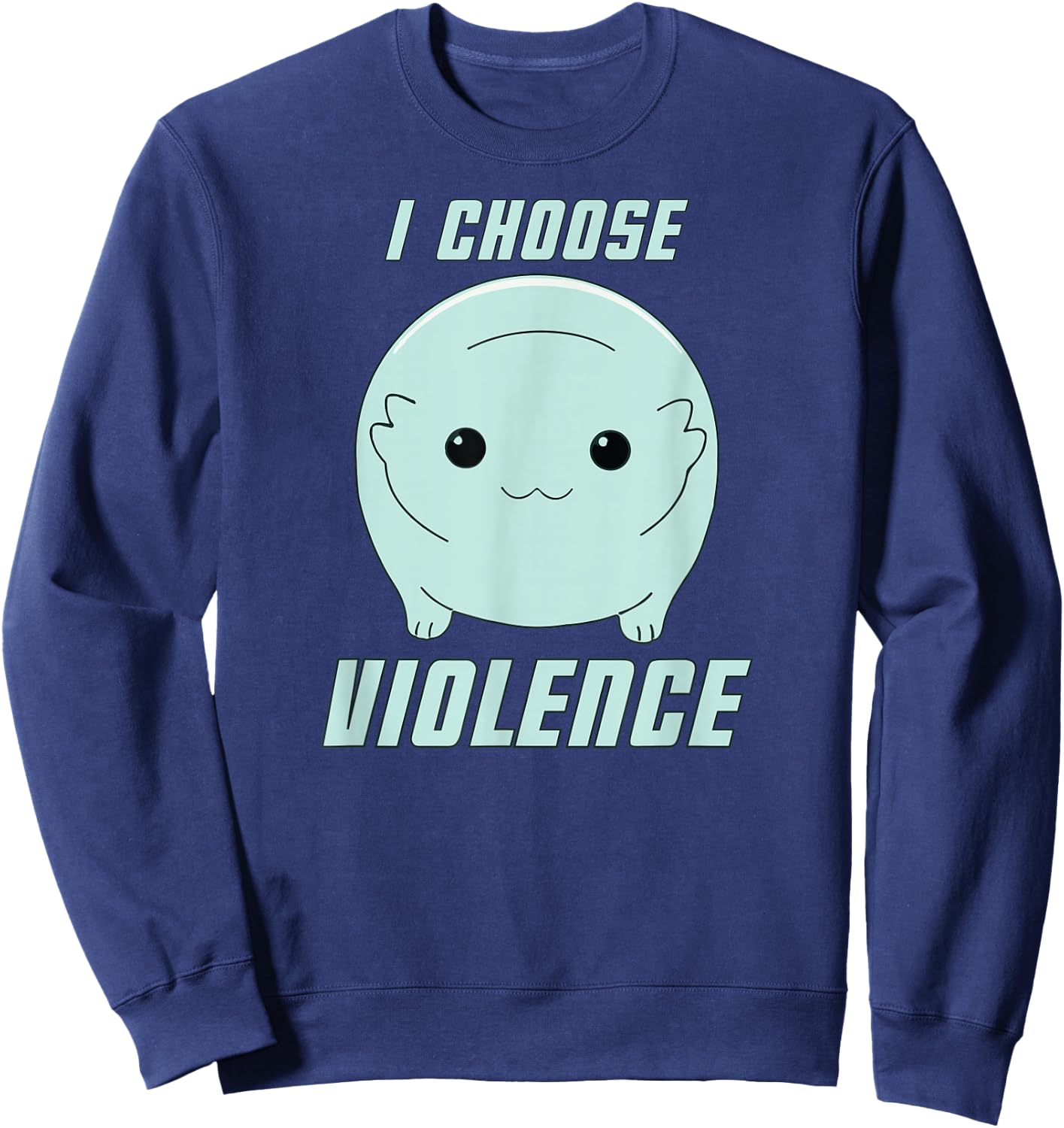 Moopsy Chooses Violence (Light Text) Sweatshirt - Sweatshirt | Navy