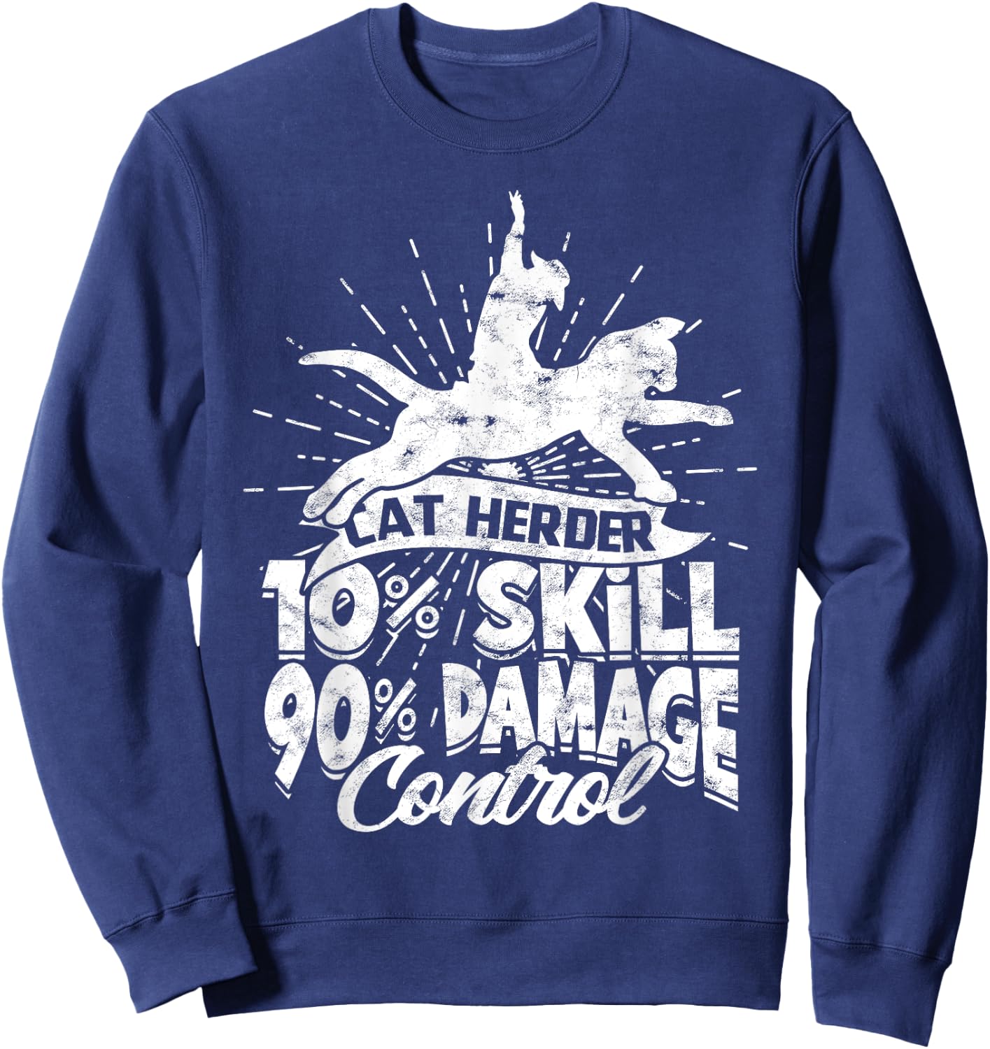 Cat Herding Champion Professional Cat Herder Sweatshirt - Sweatshirt | Navy