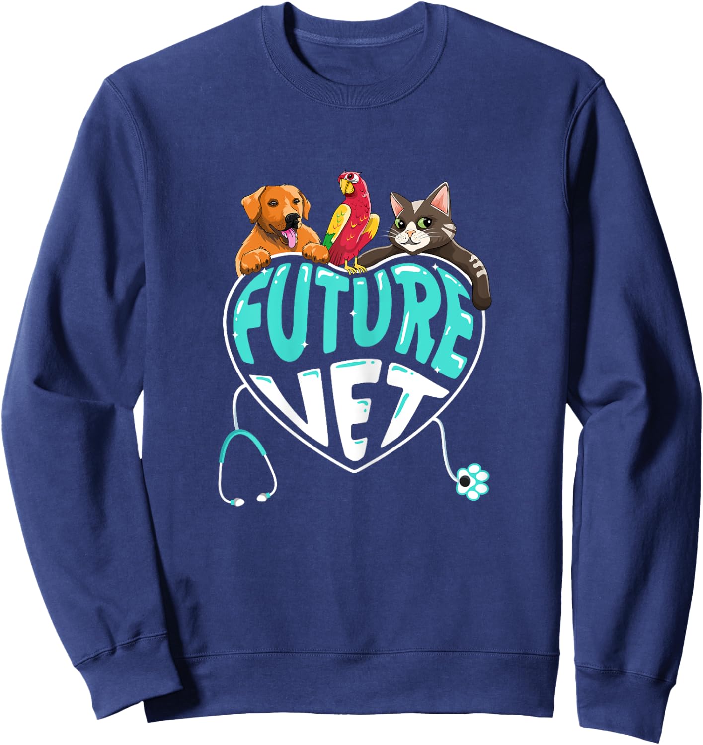 Future Vet - Cute Aspiring Veterinarian Student Sweatshirt - Sweatshirt | Navy