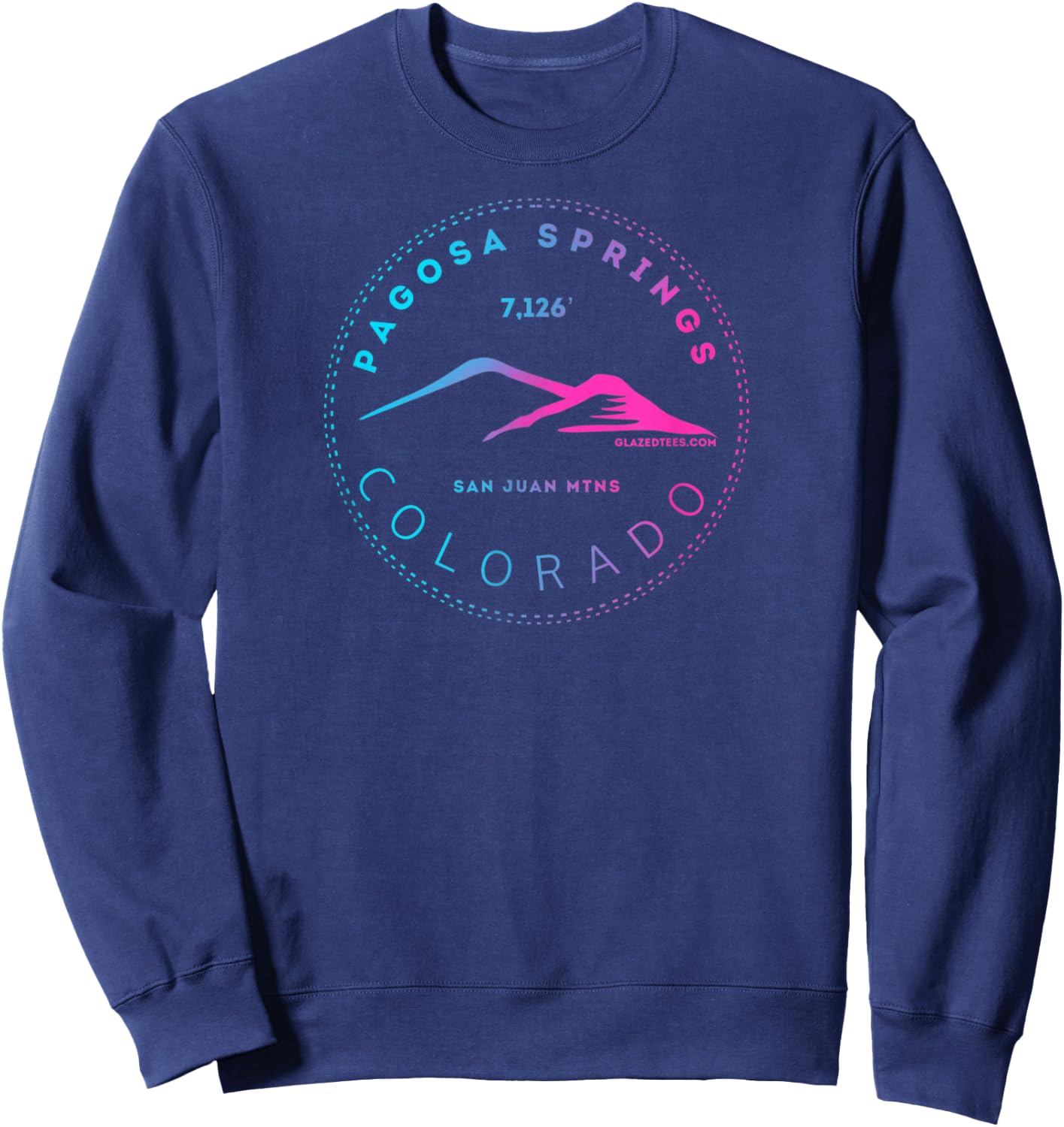 Pagosa Springs Colorado Mountain Town - Elevated Retro Sweatshirt - Sweatshirt | Navy