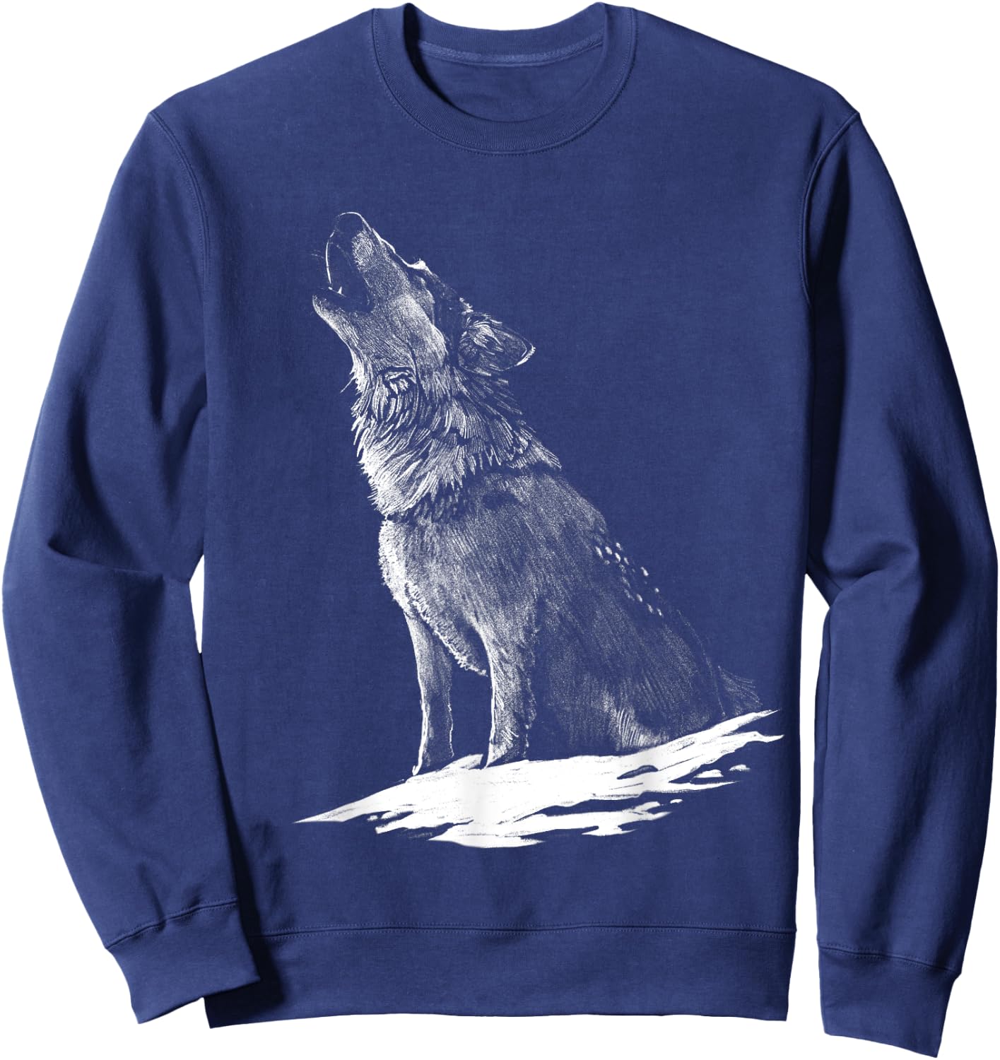 Wolf Animal Print Wolves Animal Motif Wolf Sweatshirt - Sweatshirt | Navy