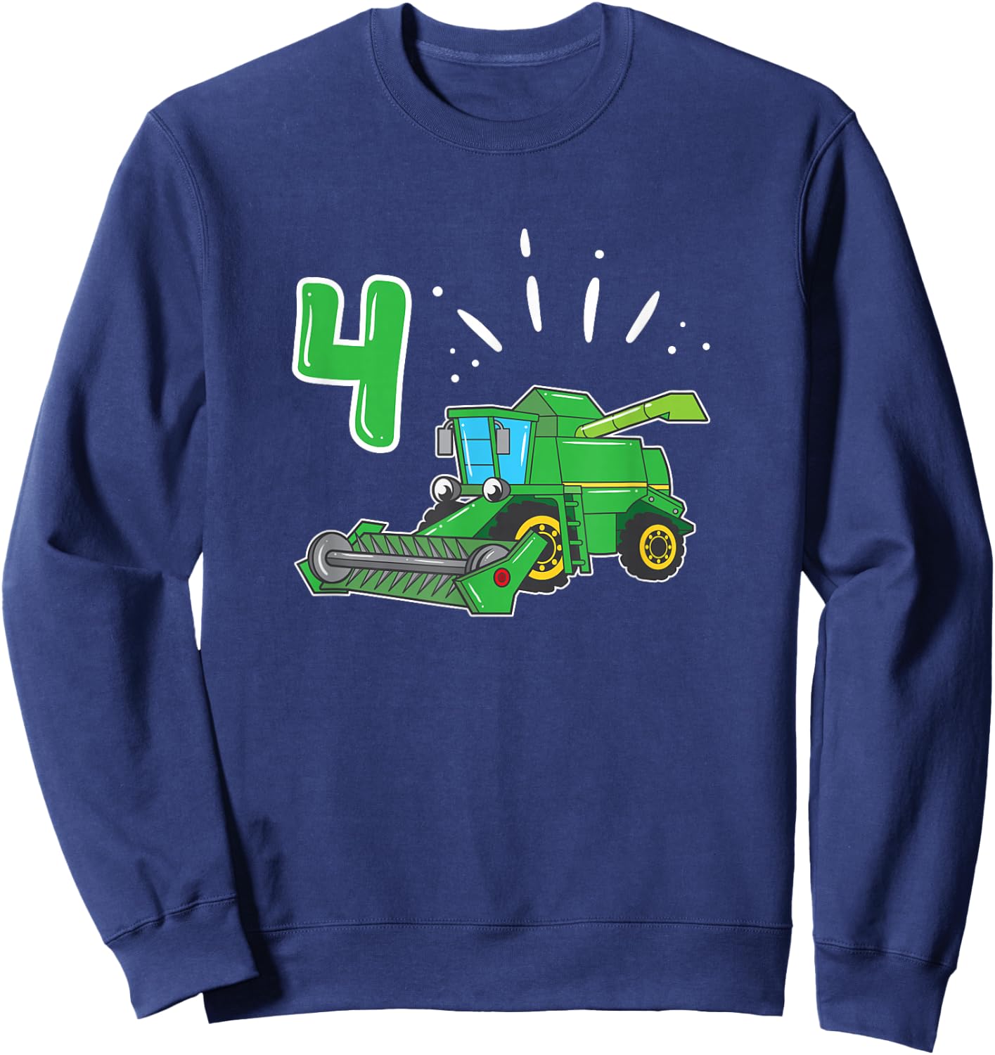 Farmers Farmer Combine Harvester 4 Years Children's Birthday Sweatshirt - Sweatshirt | Navy