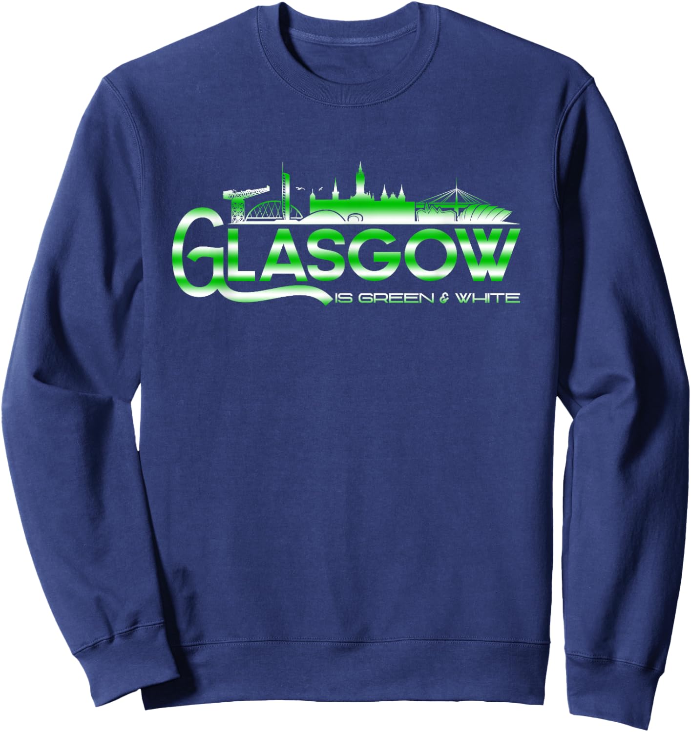 Glasgow is Green and White Sweatshirt - Sweatshirt | Navy