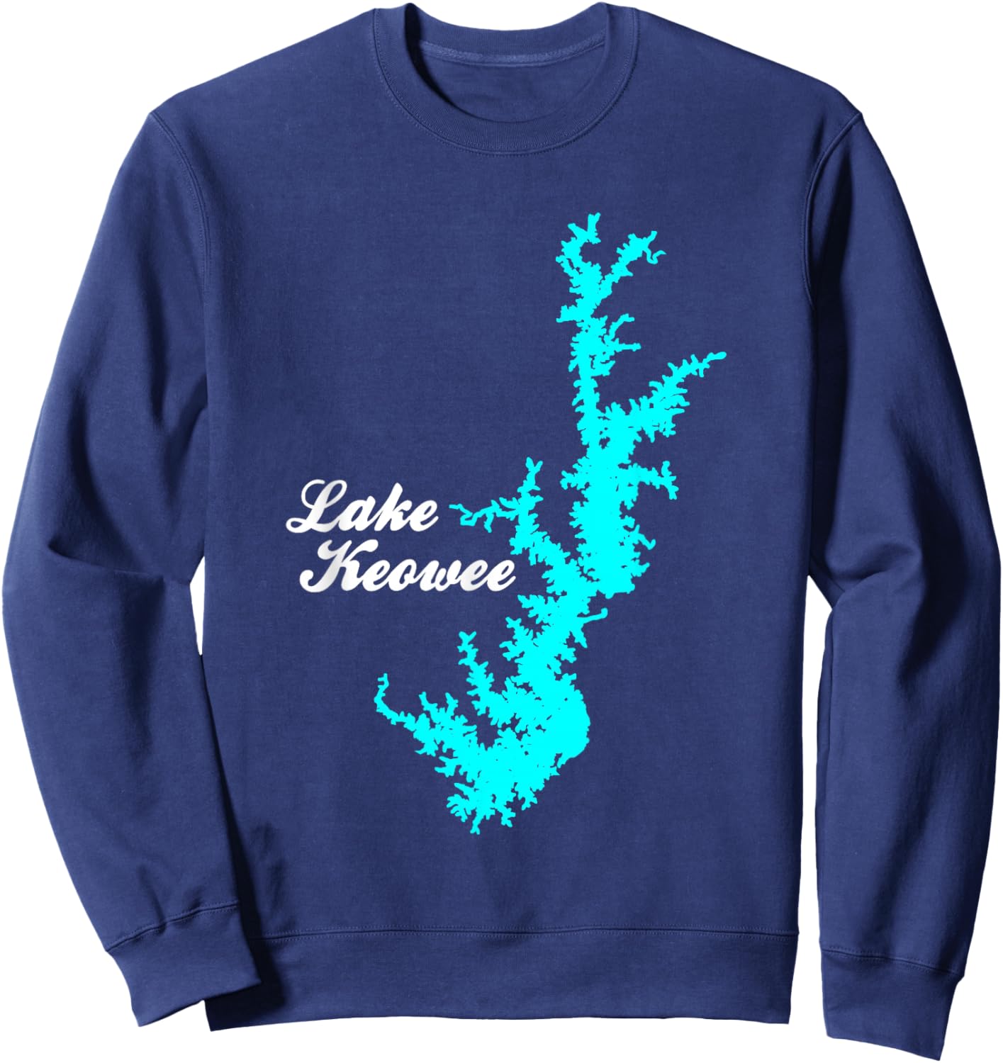Minimalist Lake Keowee - South Carolina Sweatshirt - Sweatshirt | Navy