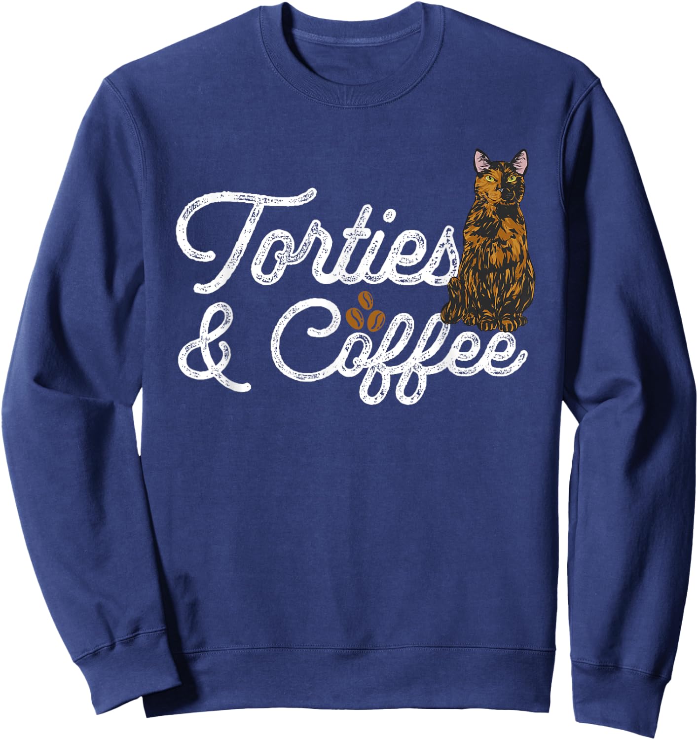 Coffee Tortoiseshell Cat Tortie Women Sweatshirt - Sweatshirt | Navy