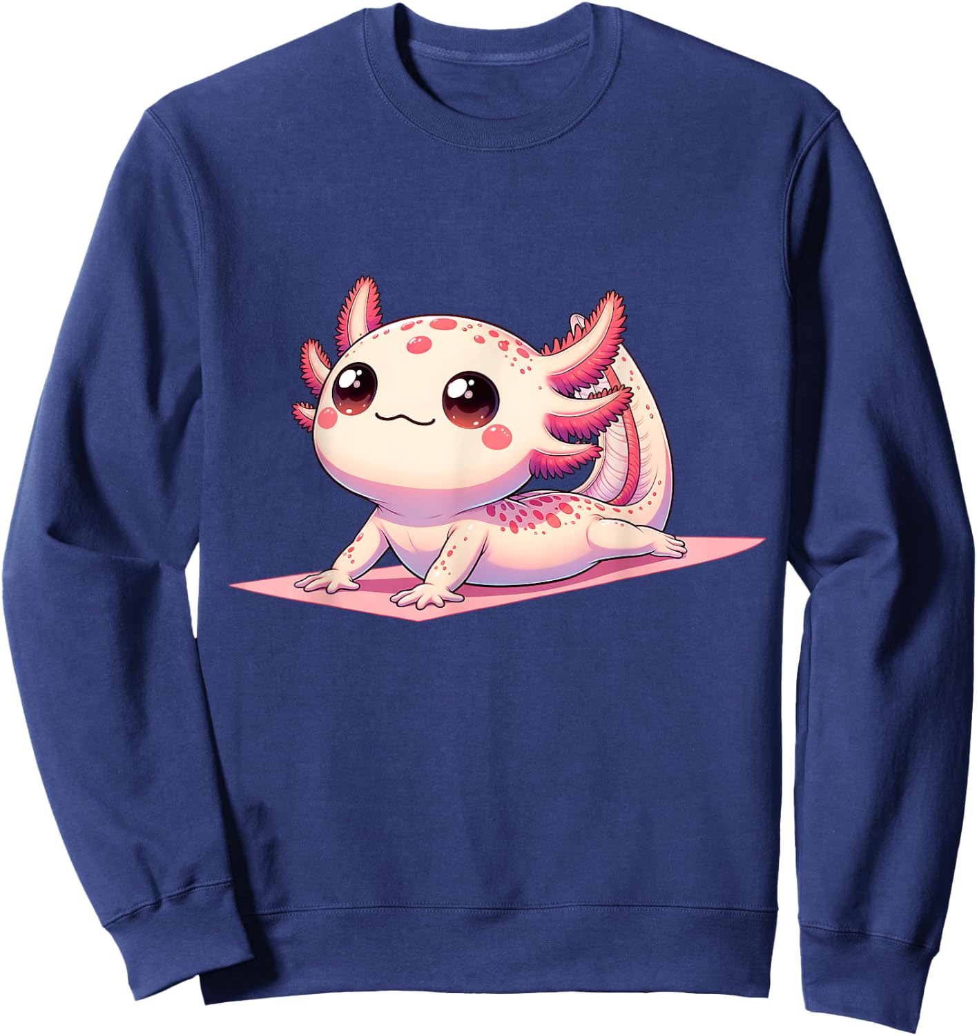 Funny Yoga Meditating Spirituality Axolotl Meditaion Sweatshirt - Sweatshirt | Navy