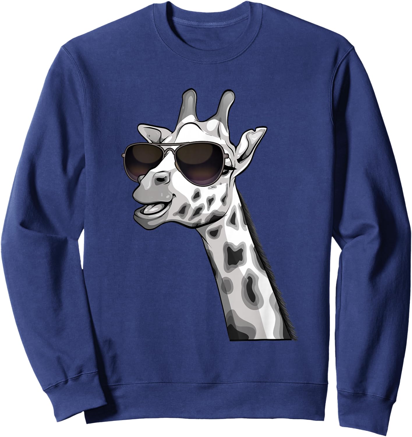 Cool Giraffe Art Women Kids Animal Lover African Zoo Sweatshirt - Sweatshirt | Navy