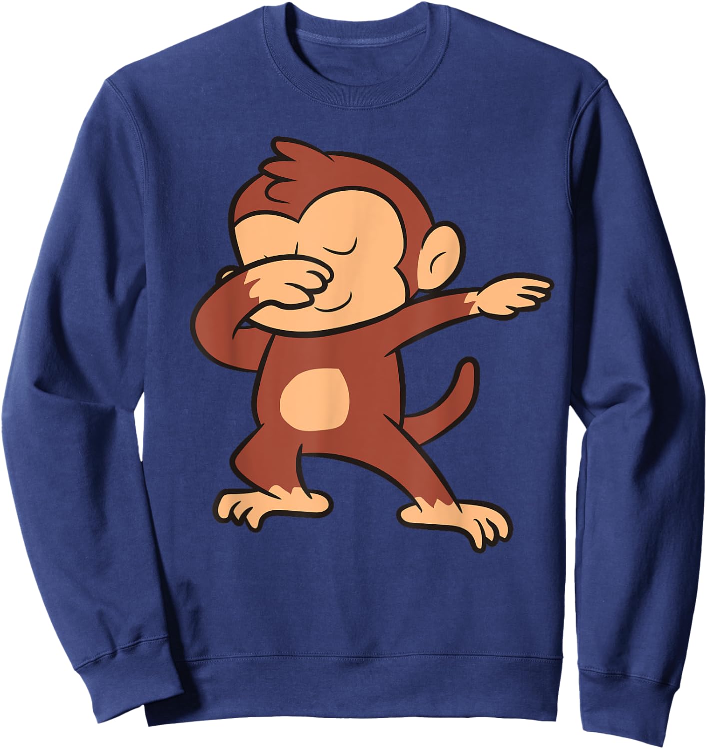 Dabbing Monkey Dancing Cute Ape Monkey Sweatshirt - Sweatshirt | Navy