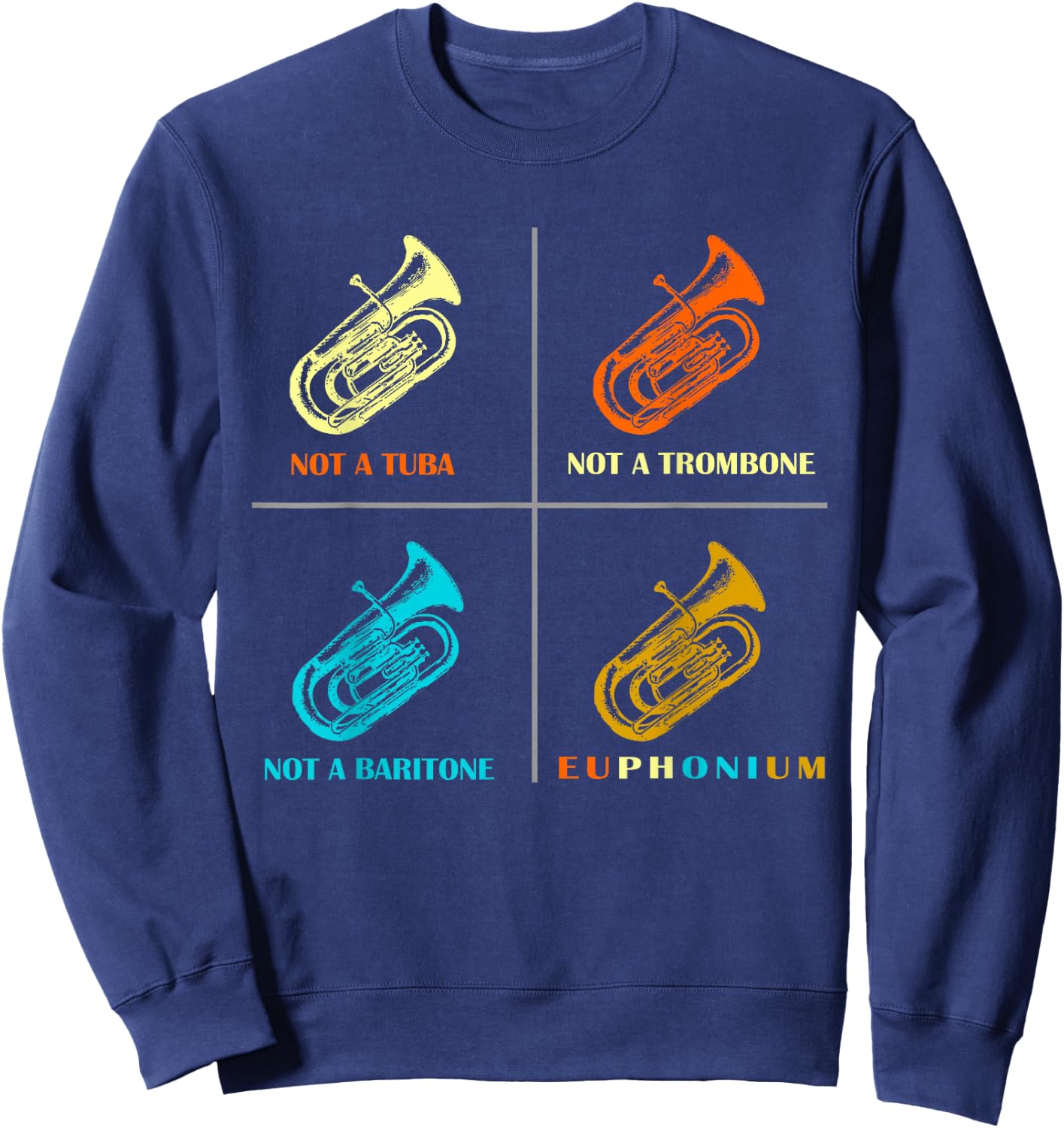 Vintage Euphonium Player brass Orchestra Sweatshirt - Sweatshirt | Navy