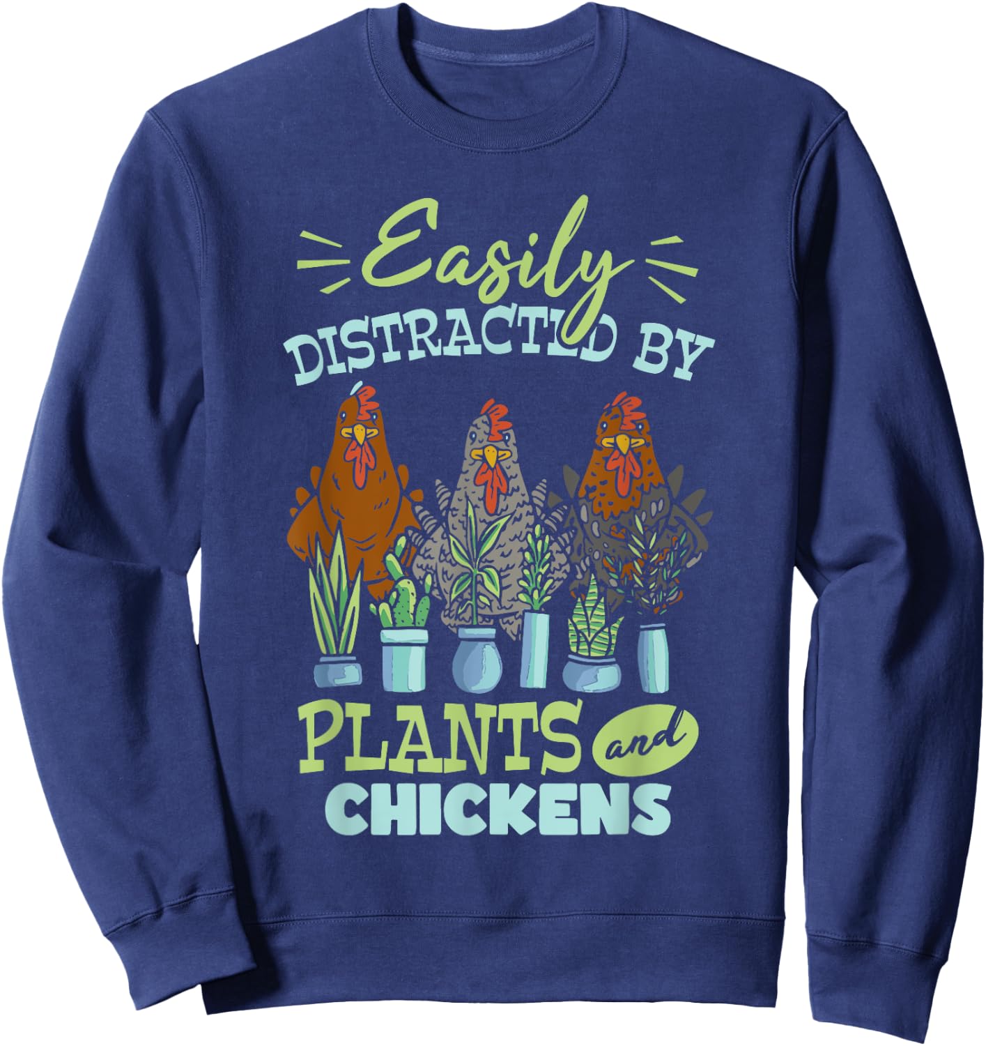 Cute Farming Gardening Plants Plant Garden Chicken Sweatshirt - Sweatshirt | Navy