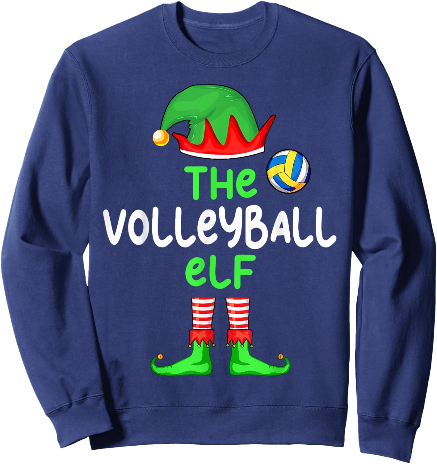 I'm The Volleyball Elf Christmas Family Matching Pajama Sweatshirt - Sweatshirt | Navy