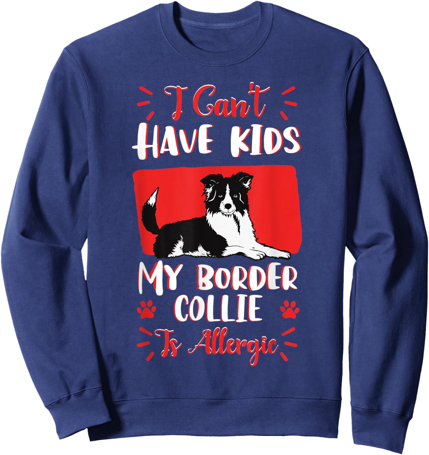 Border Collie Scottish Herding Dog Fur Parent Veterinarian Sweatshirt - Sweatshirt | Navy