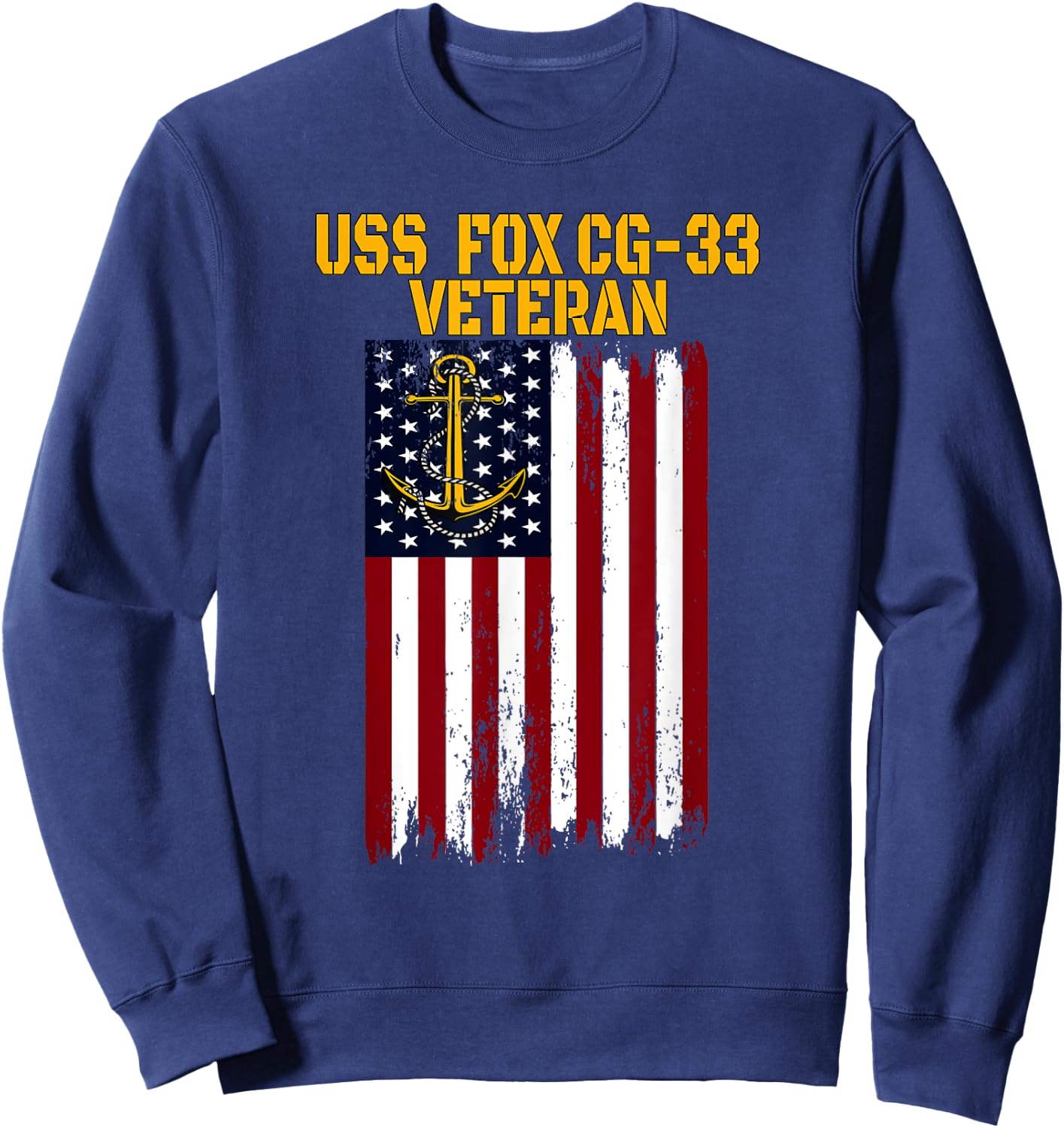 USS Fox CG-33 Cruiser Veterans Day Father's Day Sweatshirt - Sweatshirt | Navy