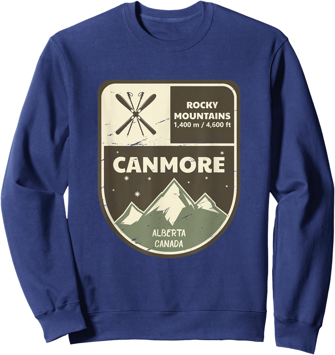 Canmore Alberta Canada Vintage Sweatshirt - Sweatshirt | Navy