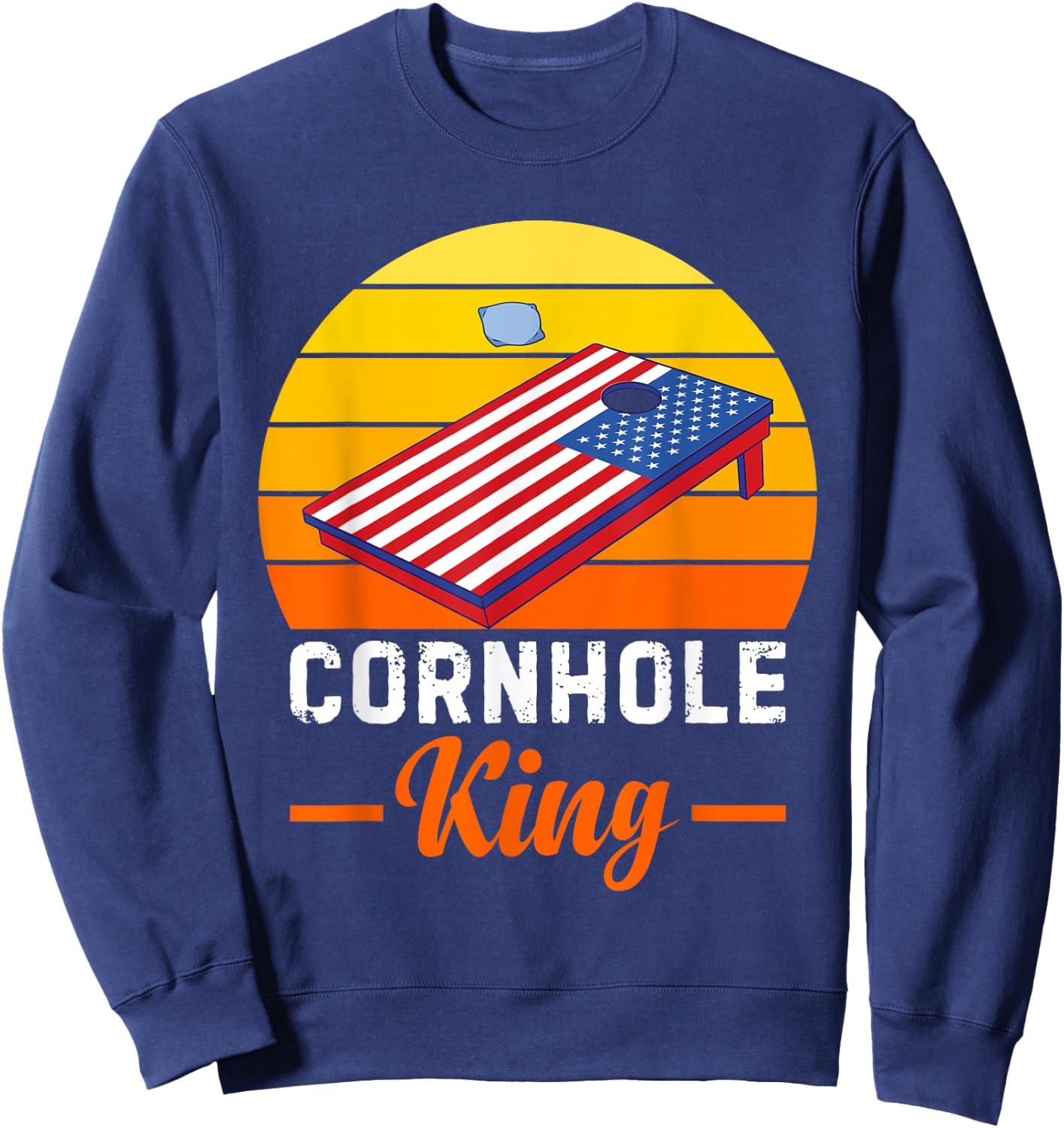 Funny Cornhole King Bean Bags Sweatshirt - Sweatshirt | Navy
