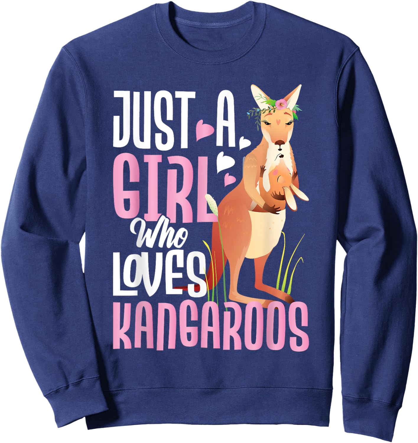 Just A Girl Who Loves Kangaroos - Australian Animal Lover Sweatshirt - Sweatshirt | Navy