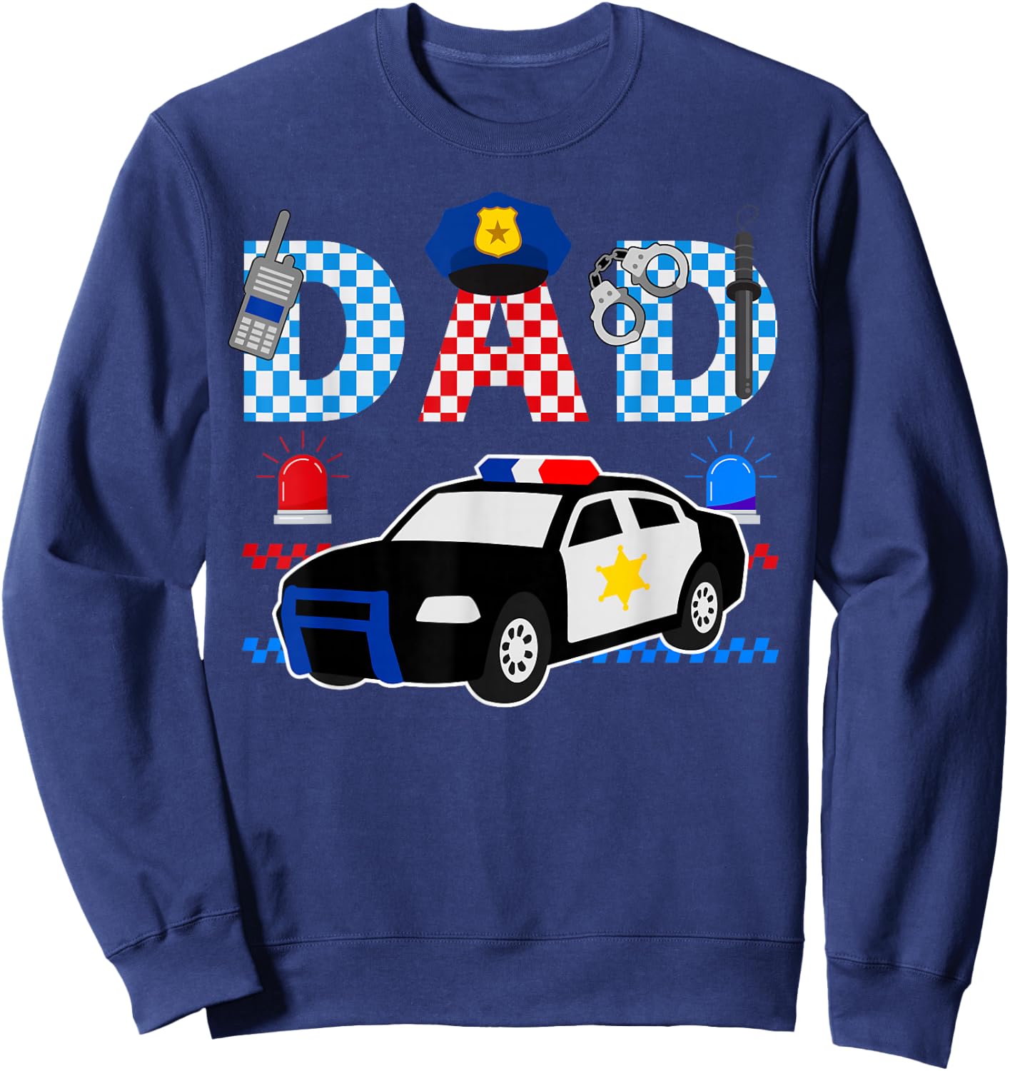 Cop Dad Police Themed Kids Birthday Officer Party Matching Sweatshirt - Sweatshirt | Navy