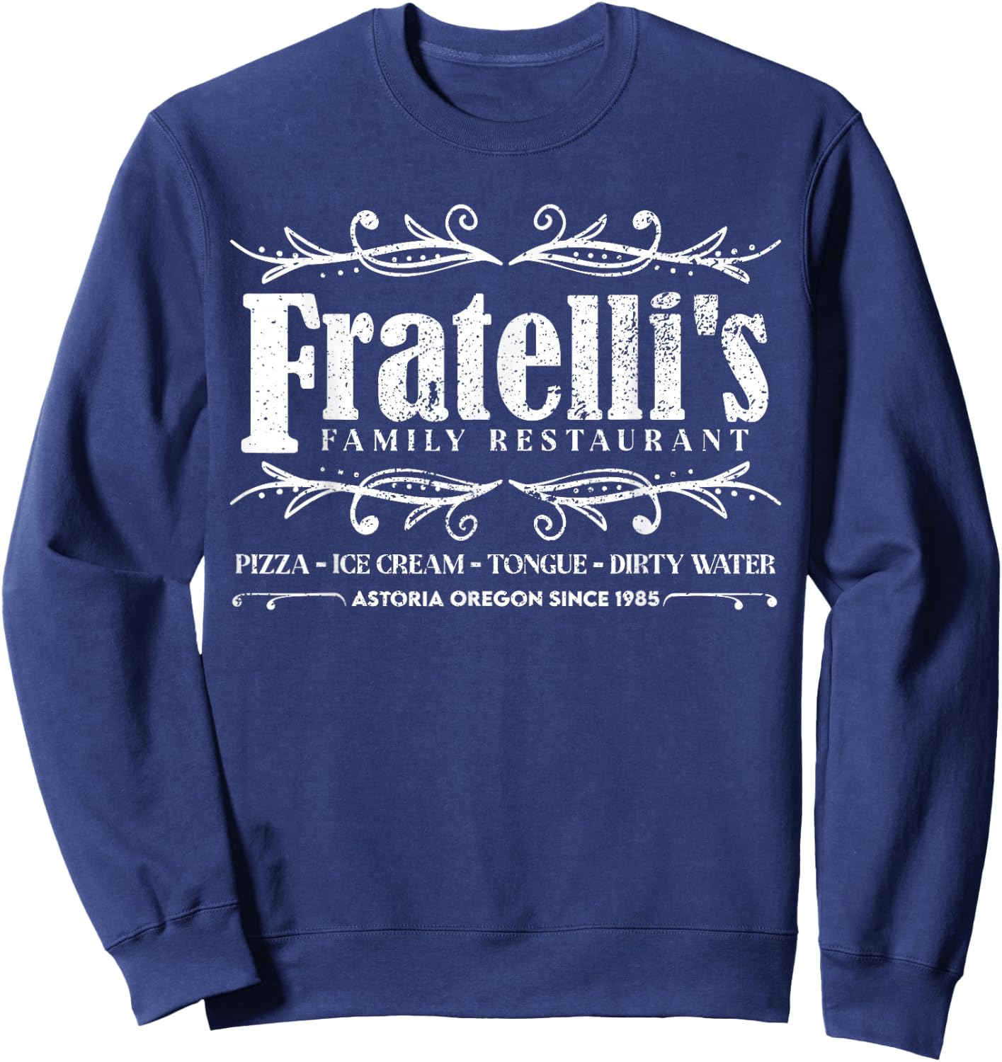 Vintage Fratelli's Family Restaurant Astoria Oregon Sweatshirt - Sweatshirt | Navy