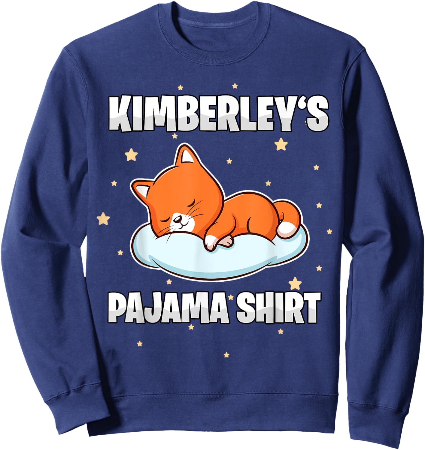 Kimberley's Pajama Shirt - Personalized Sleeping Sweatshirt - Sweatshirt | Navy