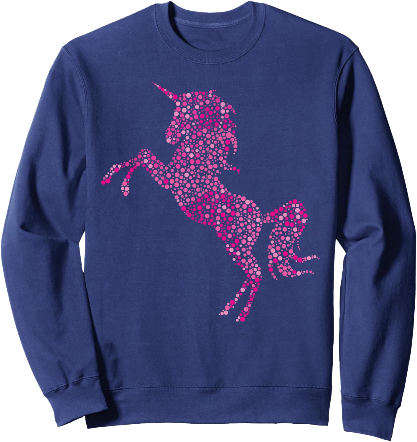 Girl's Unicorn Pink Polka Dot Day Horse Sweatshirt - Sweatshirt | Navy