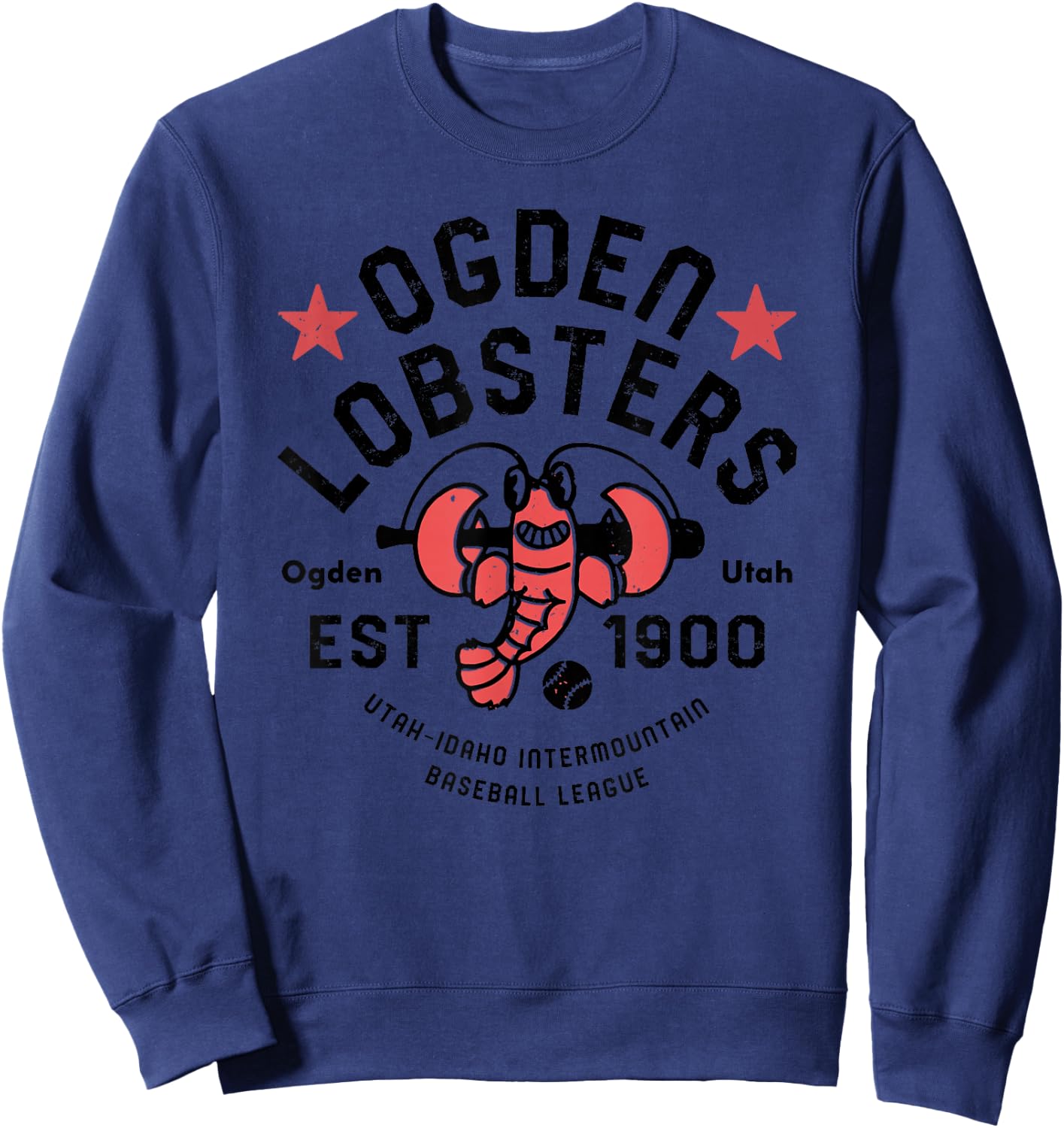 Ogden Lobsters Utah Vintage Defunct Baseball Sweatshirt - Sweatshirt | Navy