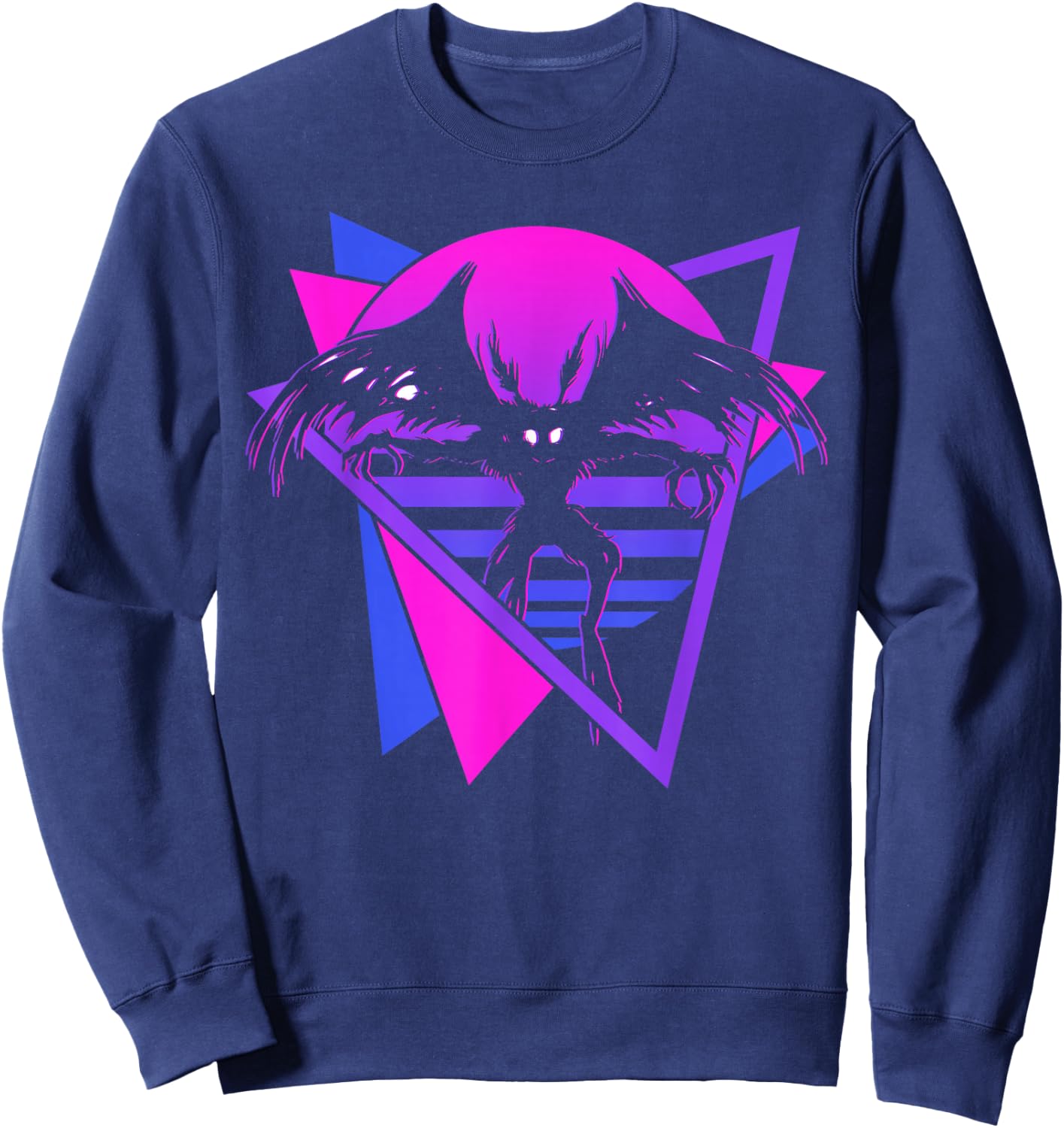 Mothman Cryptid Cryptozoology Retro Sweatshirt - Sweatshirt | Navy