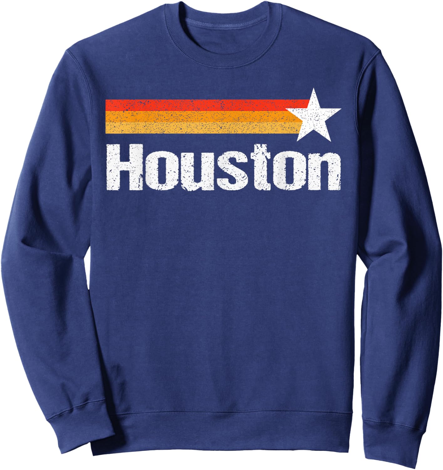 Vintage Houston Texas Houston Strong Stripes USA Texas Men Sweatshirt - Sweatshirt | Navy