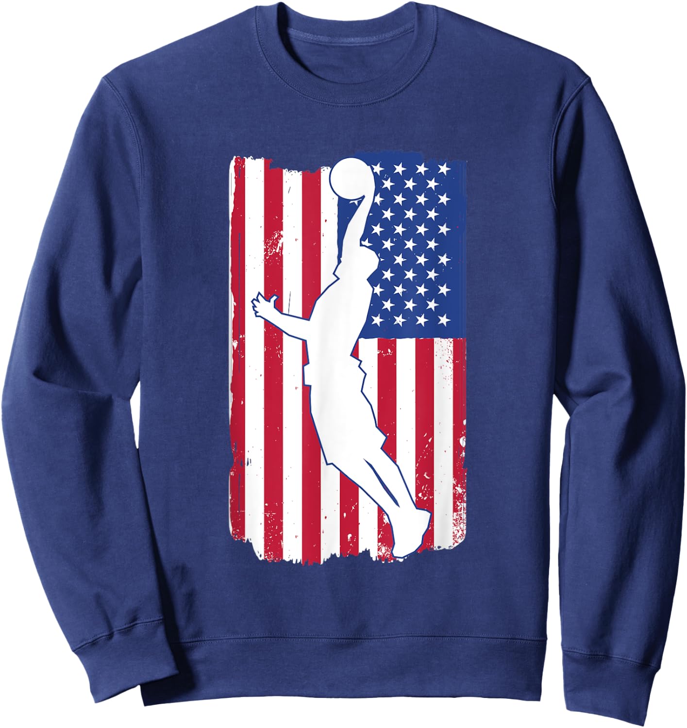 Basketball Player Basketball USA Team Coach American Flag Sweatshirt - Sweatshirt | Navy