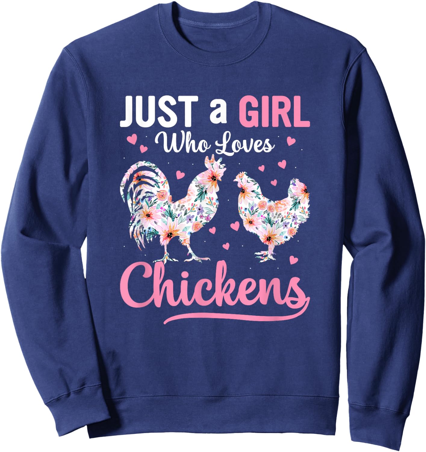 Funny chicken farmer design and girls Sweatshirt - Sweatshirt | Navy