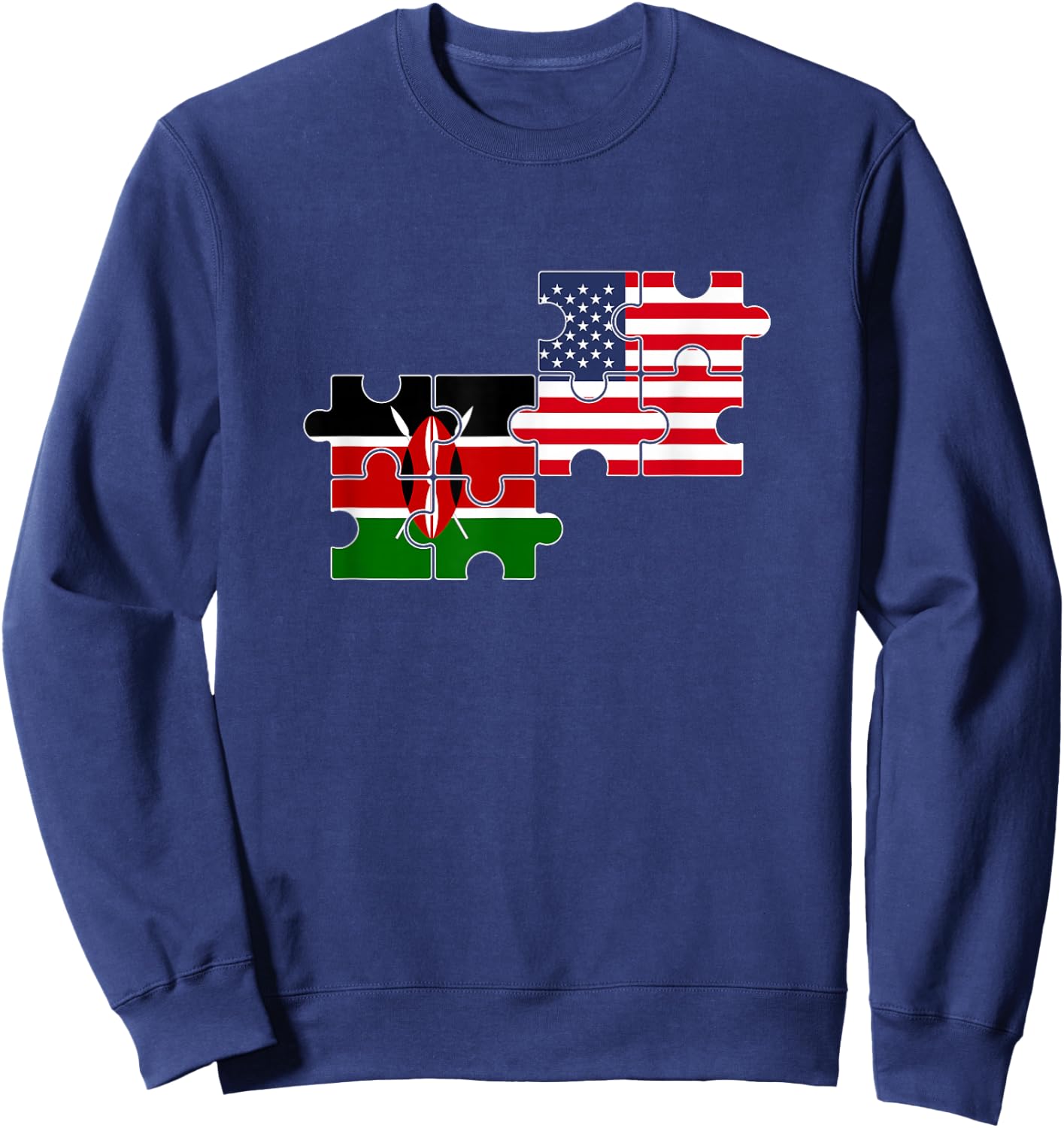 Kenya USA Flag American Kenyan Sweatshirt - Sweatshirt | Navy