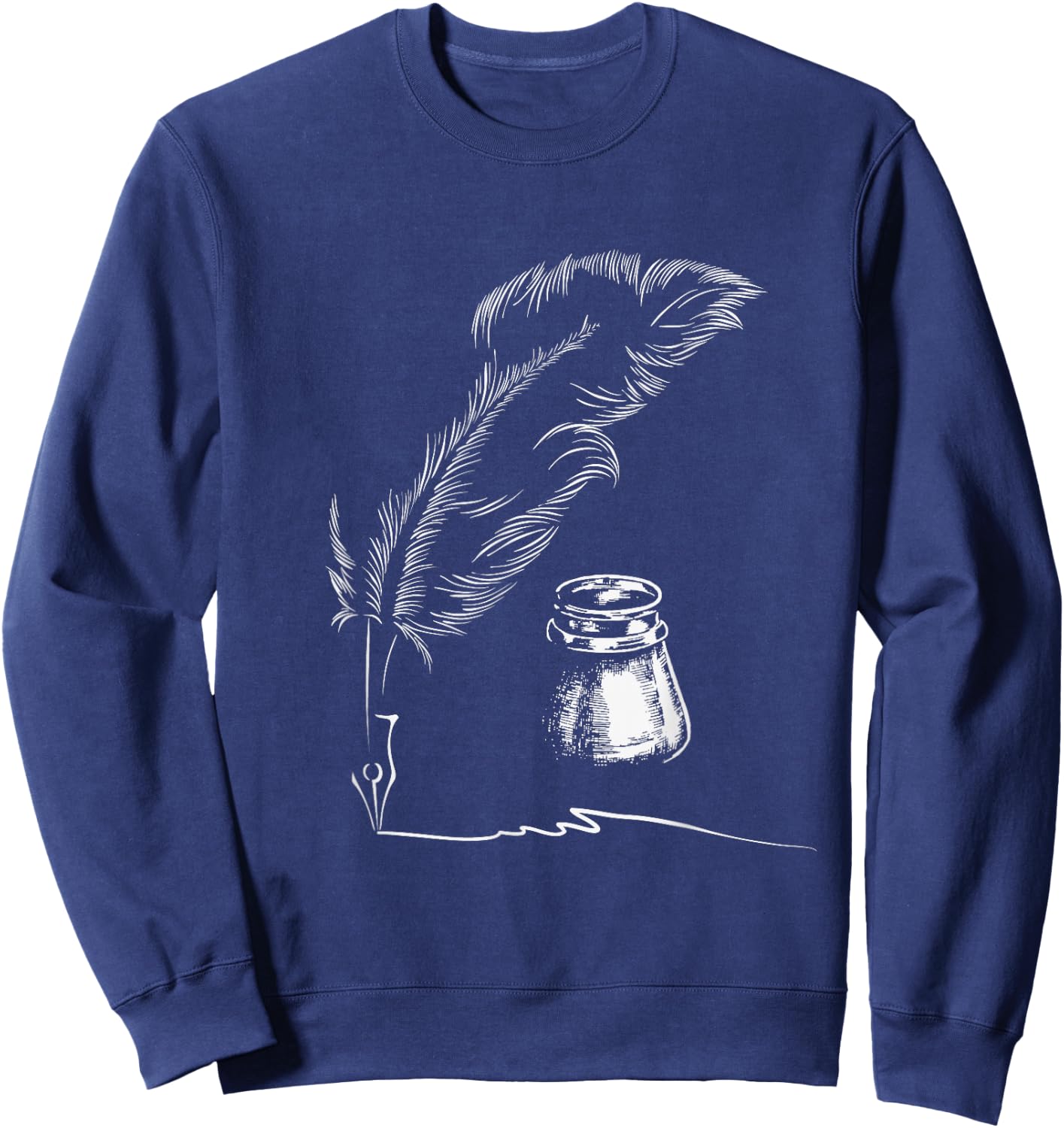 Feather Inkpot - Author Book Writer Novelist Poet Writing Small Sweatshirt - Sweatshirt | Navy